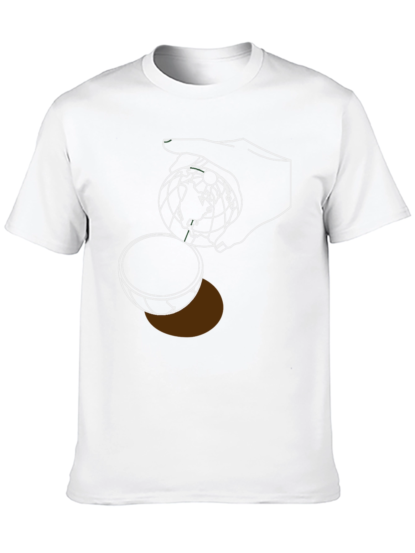Globe Hand Graphic T-Shirt - Modern Design