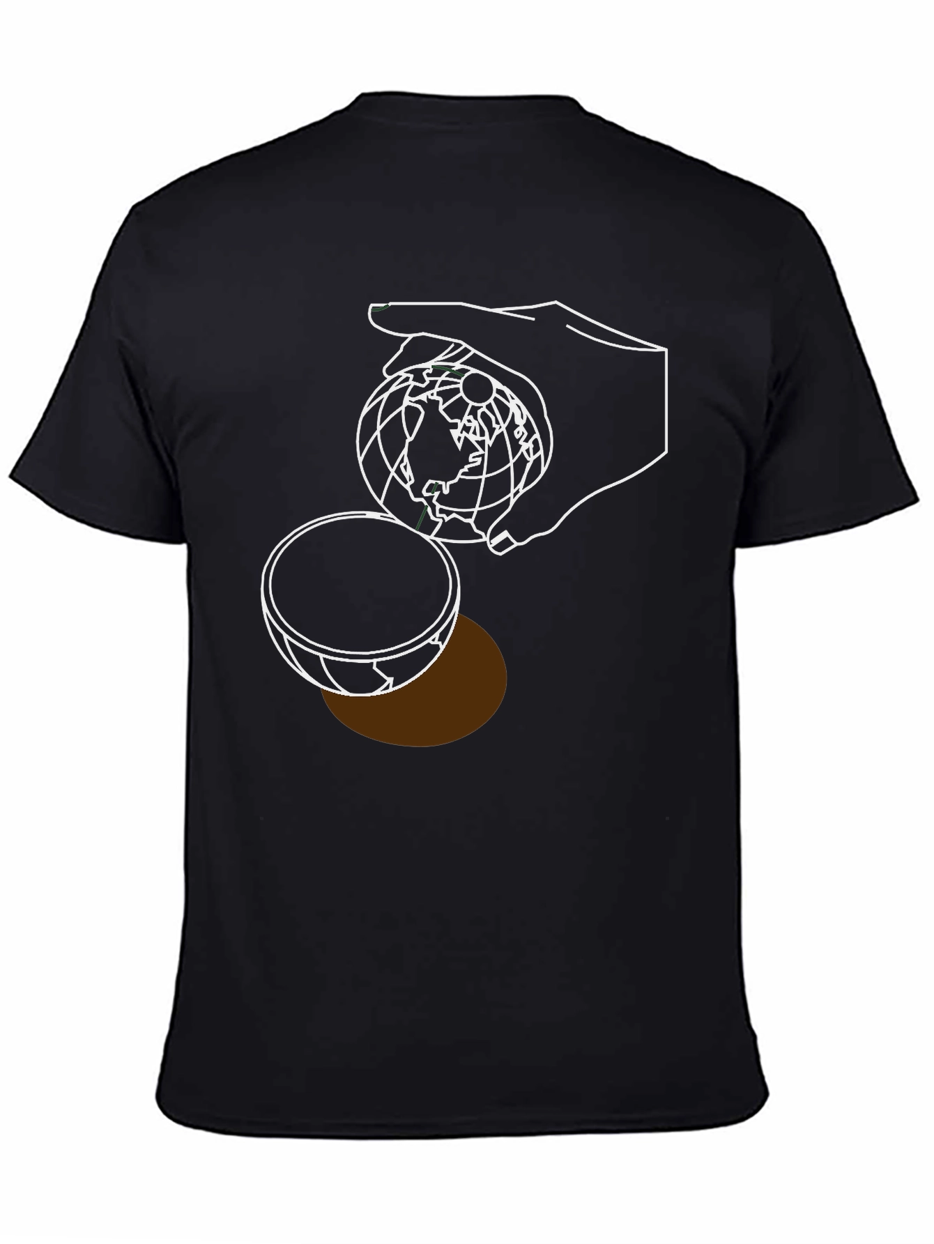 Globe Hand Graphic T-Shirt - Modern Design