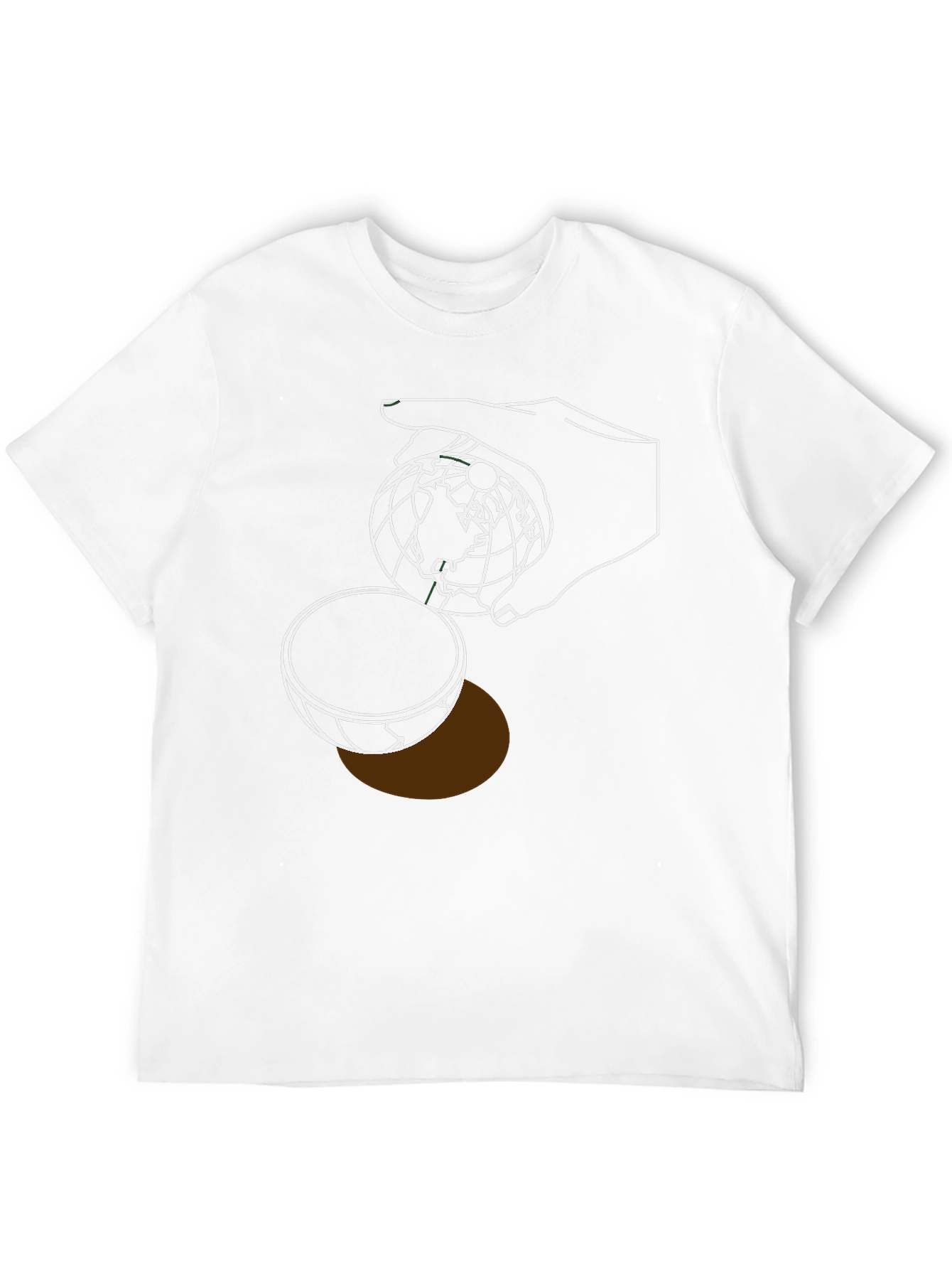 Globe Hand Graphic T-Shirt - Modern Design