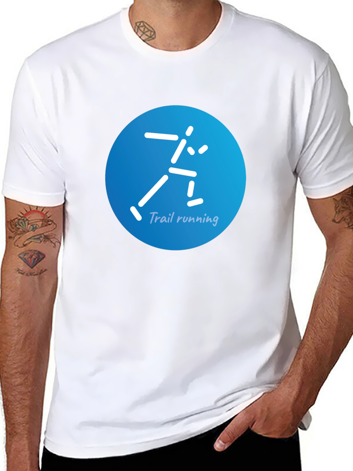 Trail Running Graphic Tee - Black Cotton