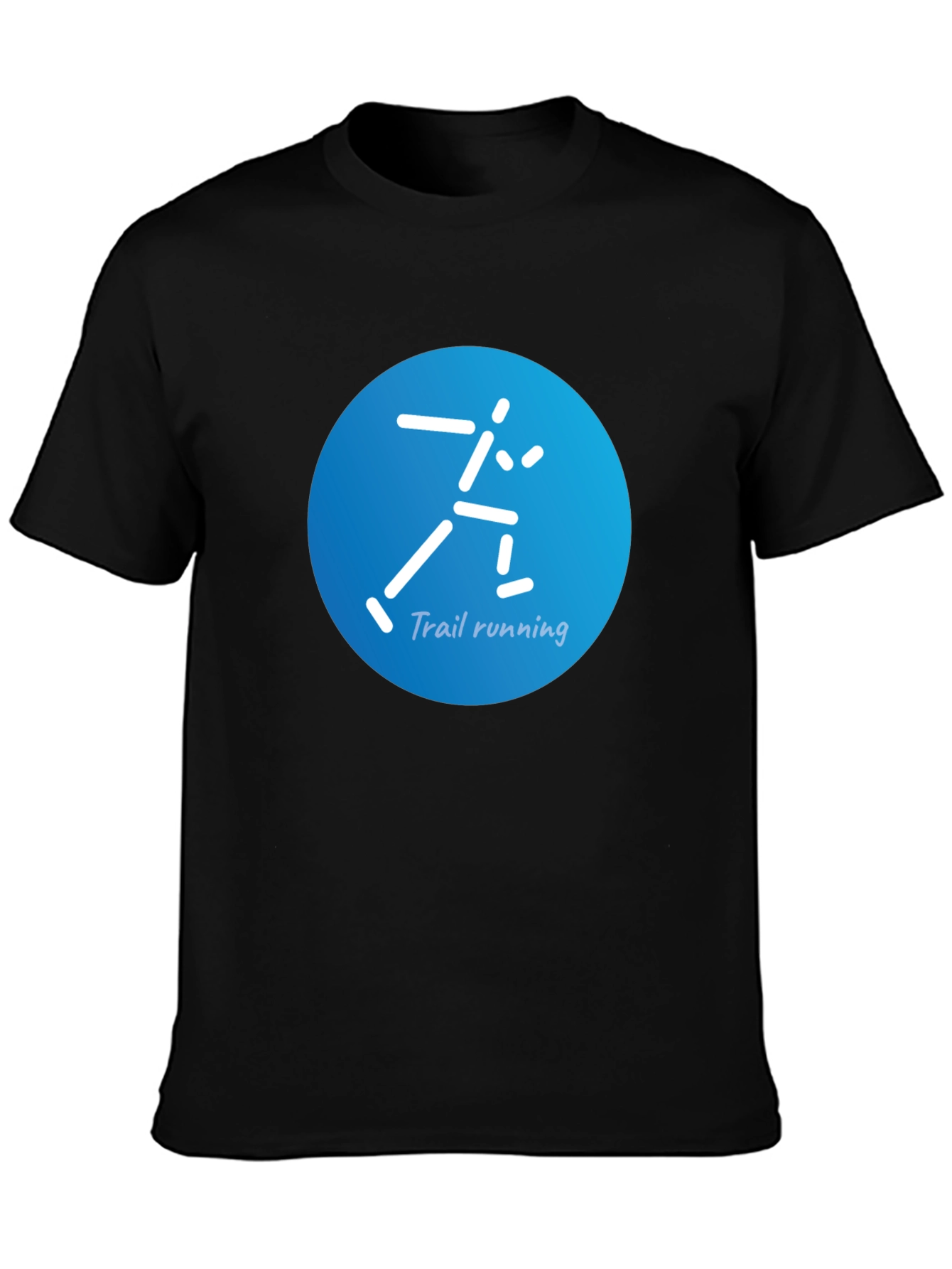Trail Running Graphic Tee - Black Cotton