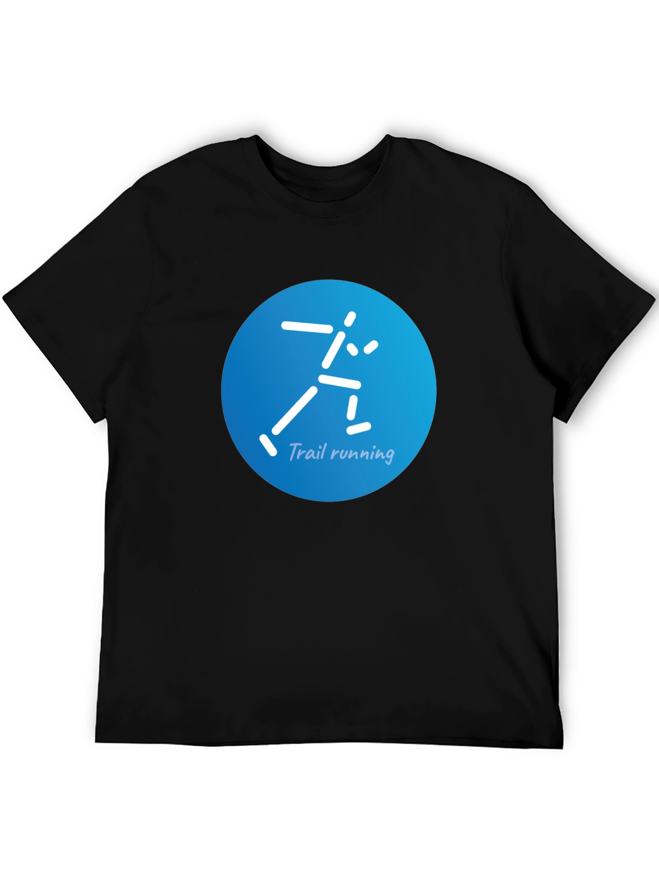 Trail Running Graphic Tee - Black Cotton