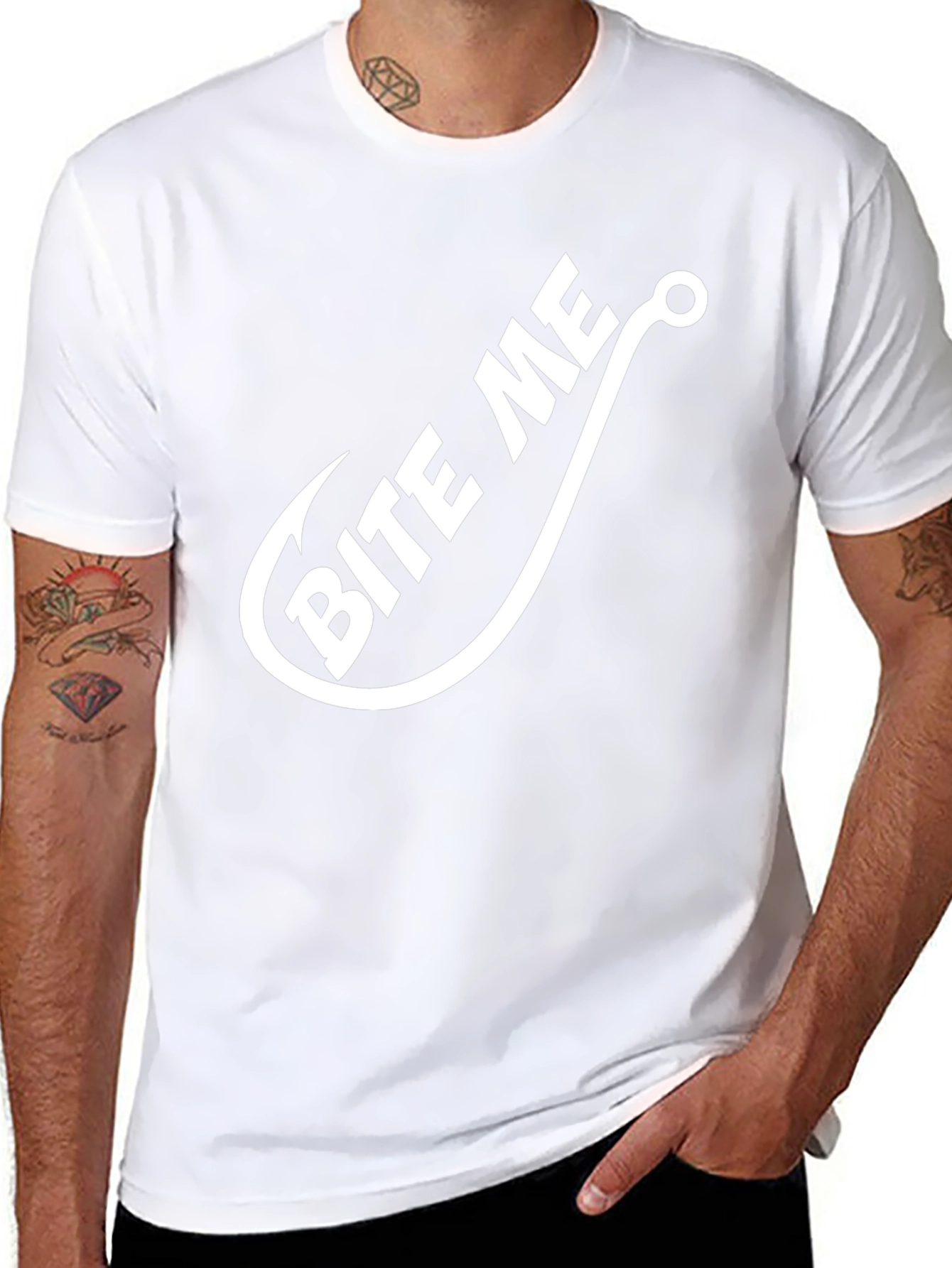 Bite Me T-Shirt - Funny Fishing Hook Tee