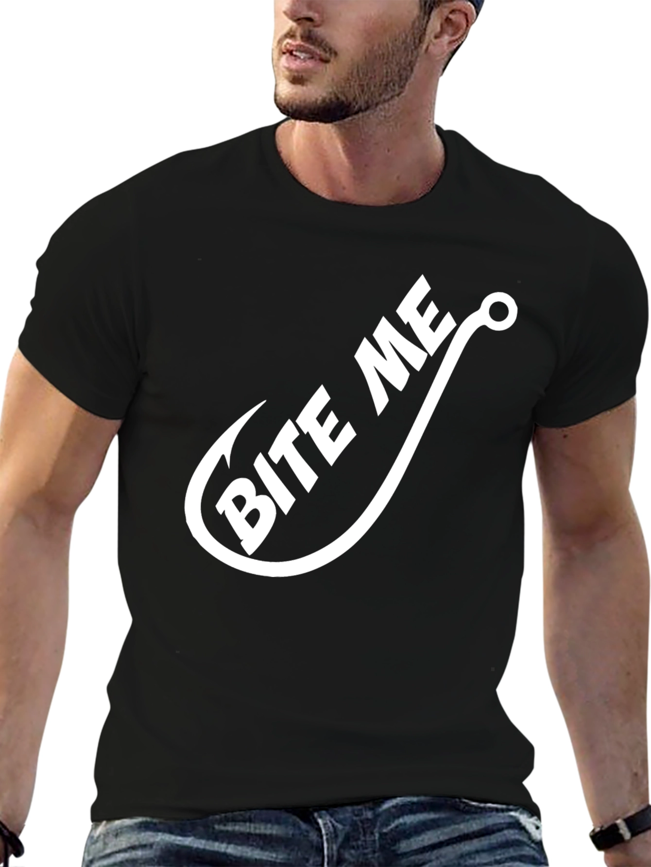 Bite Me T-Shirt - Funny Fishing Hook Tee