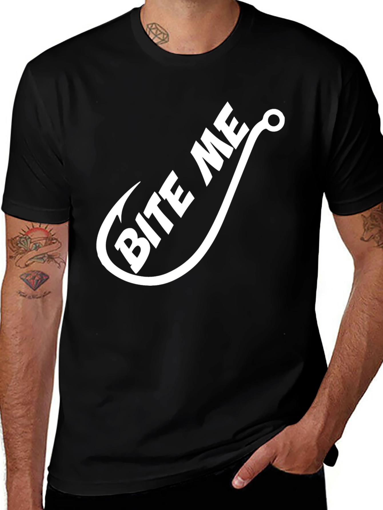 Bite Me T-Shirt - Funny Fishing Hook Tee