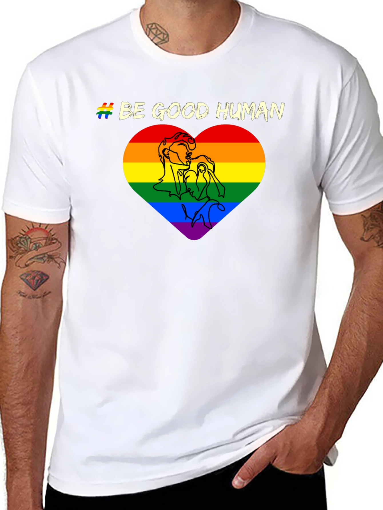 Be Good Human LGBT Pride Heart T-Shirt