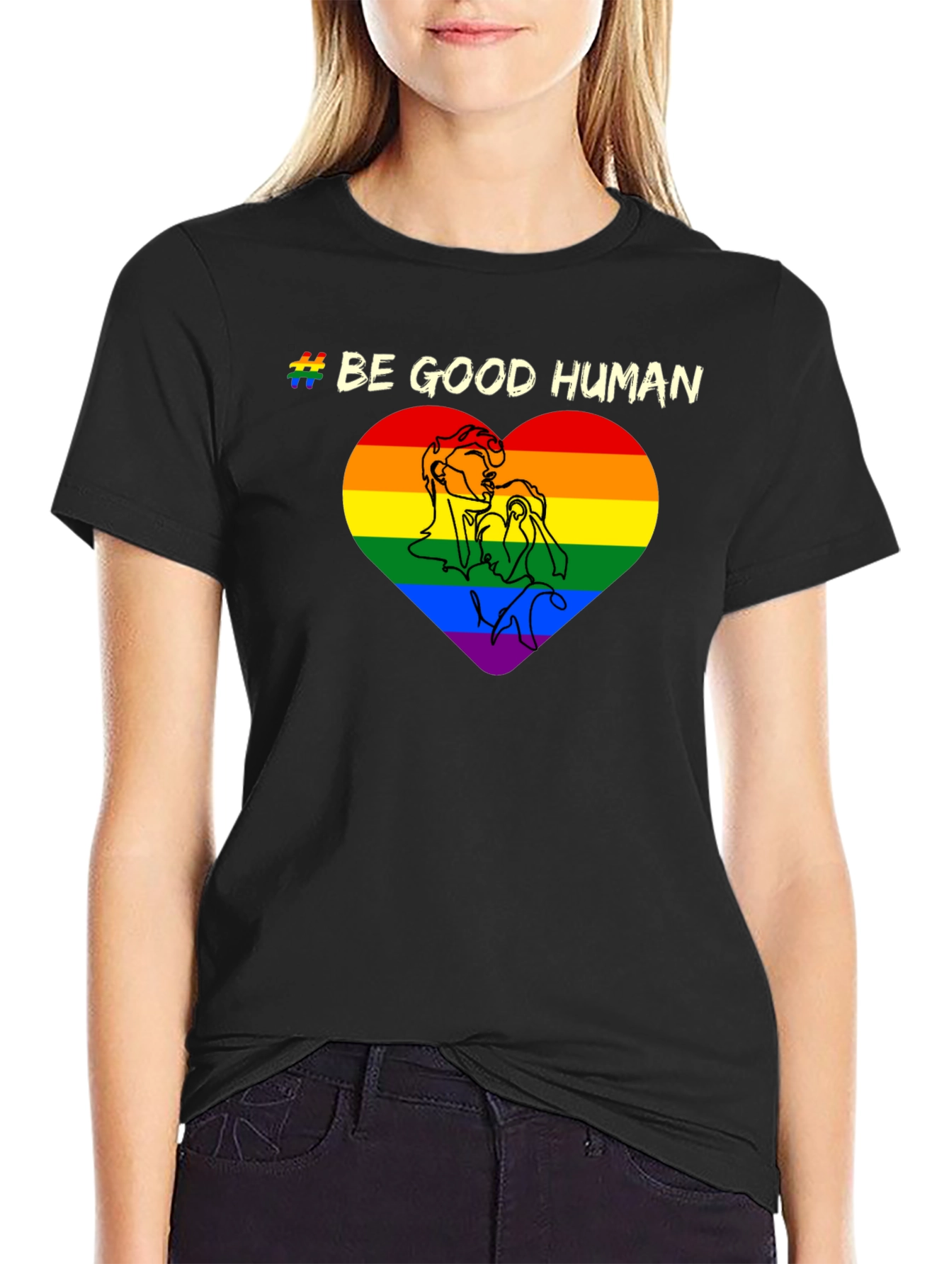 Be Good Human LGBT Pride Heart T-Shirt