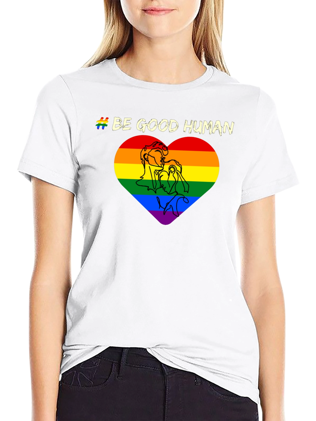 Be Good Human LGBT Pride Heart T-Shirt