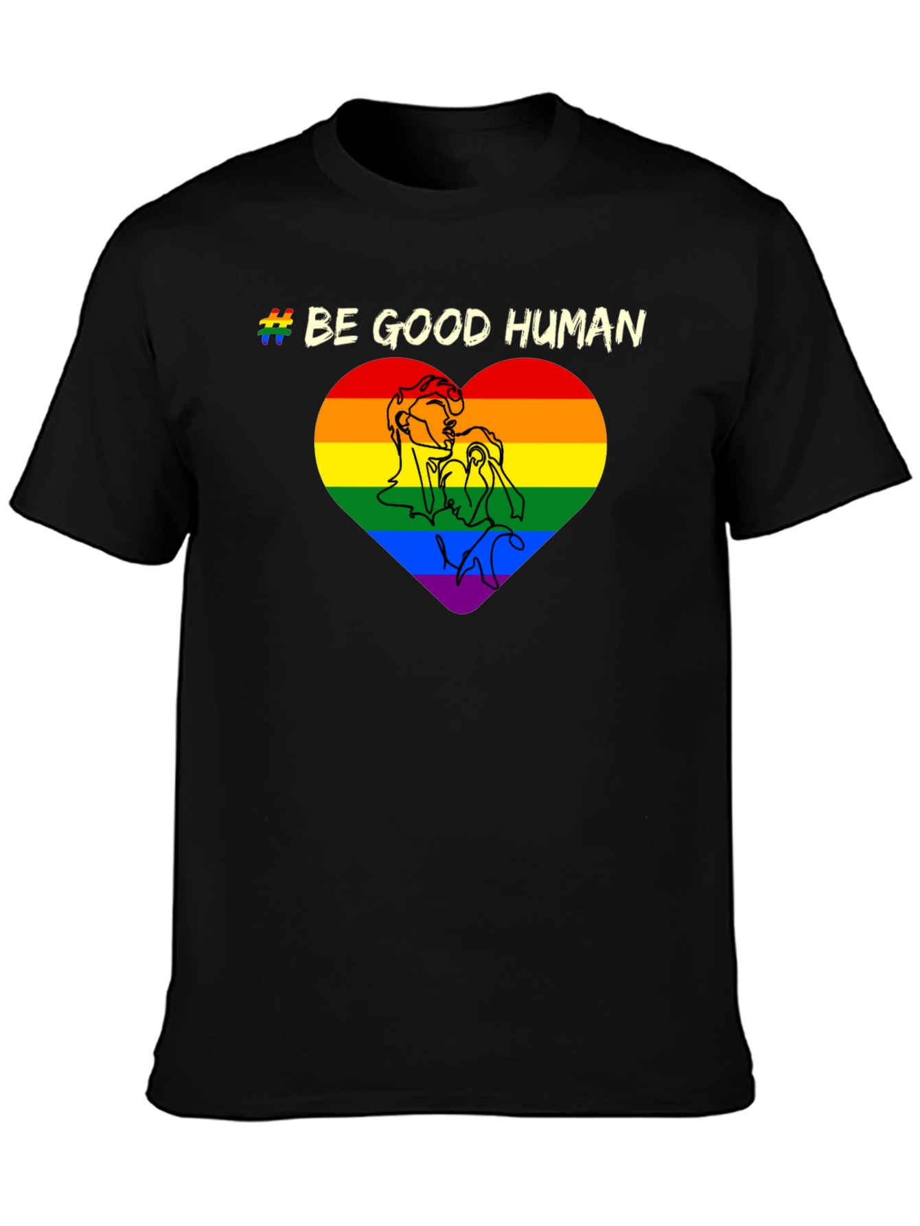 Be Good Human LGBT Pride Heart T-Shirt