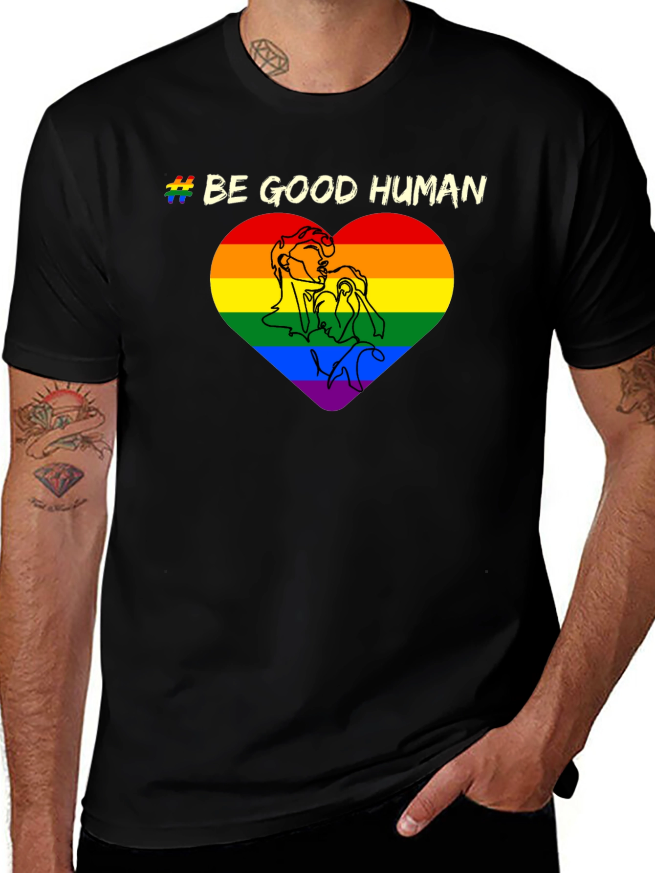 Be Good Human LGBT Pride Heart T-Shirt