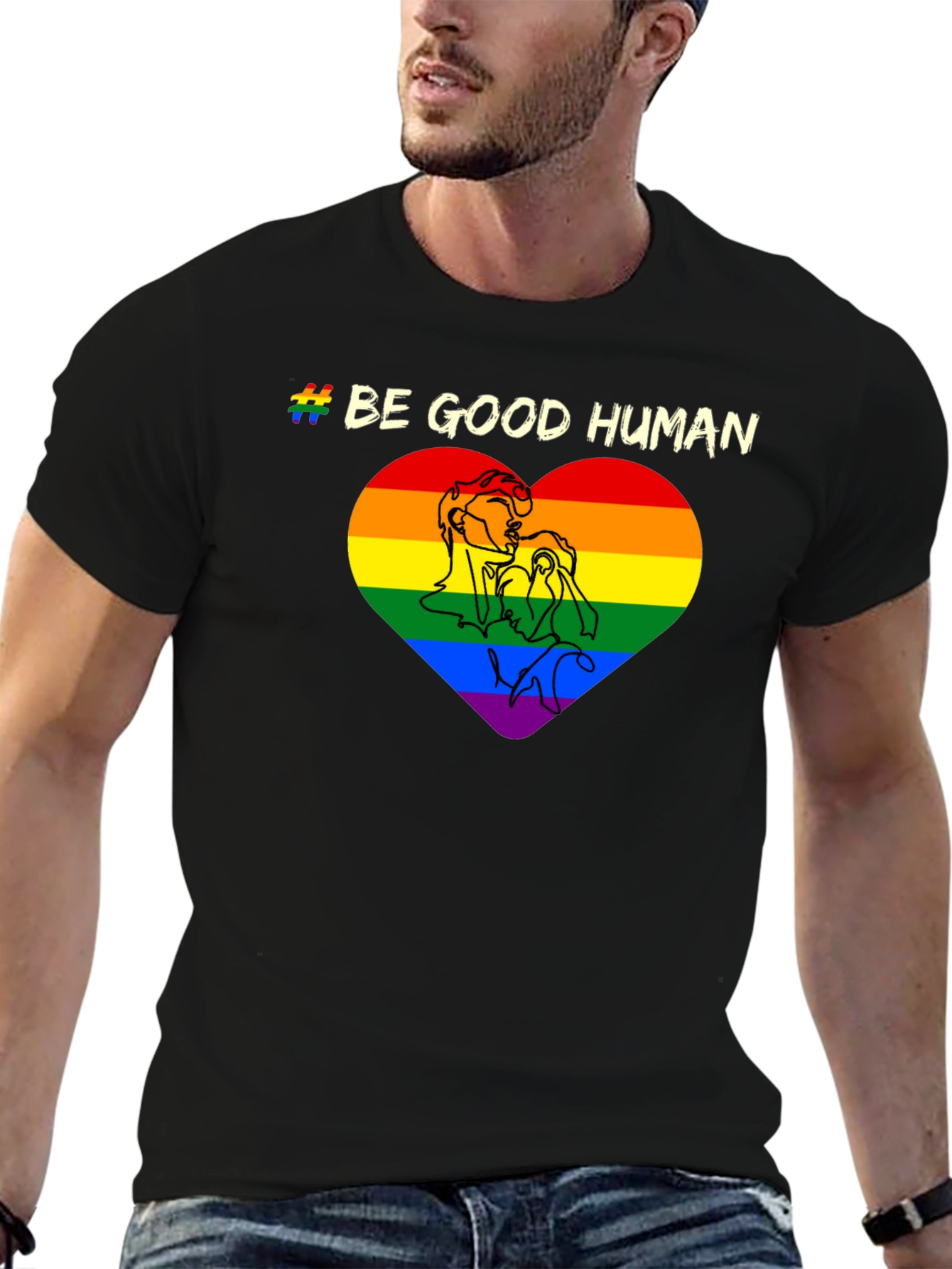 Be Good Human LGBT Pride Heart T-Shirt