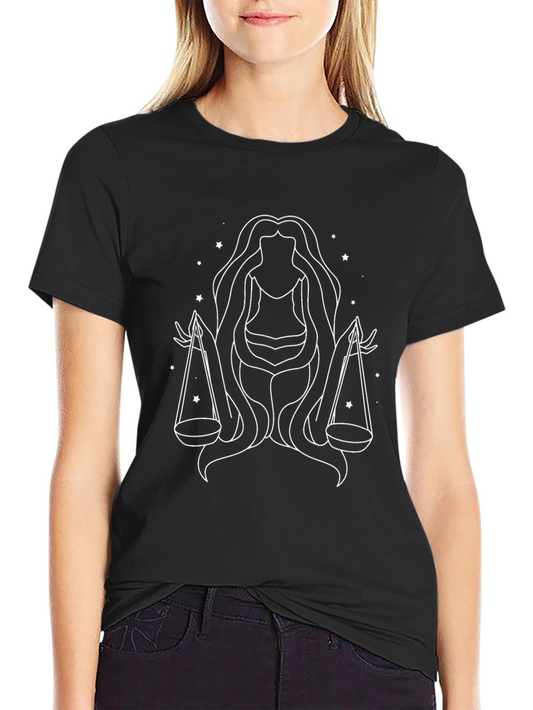 Libra Zodiac Sign Black Tee