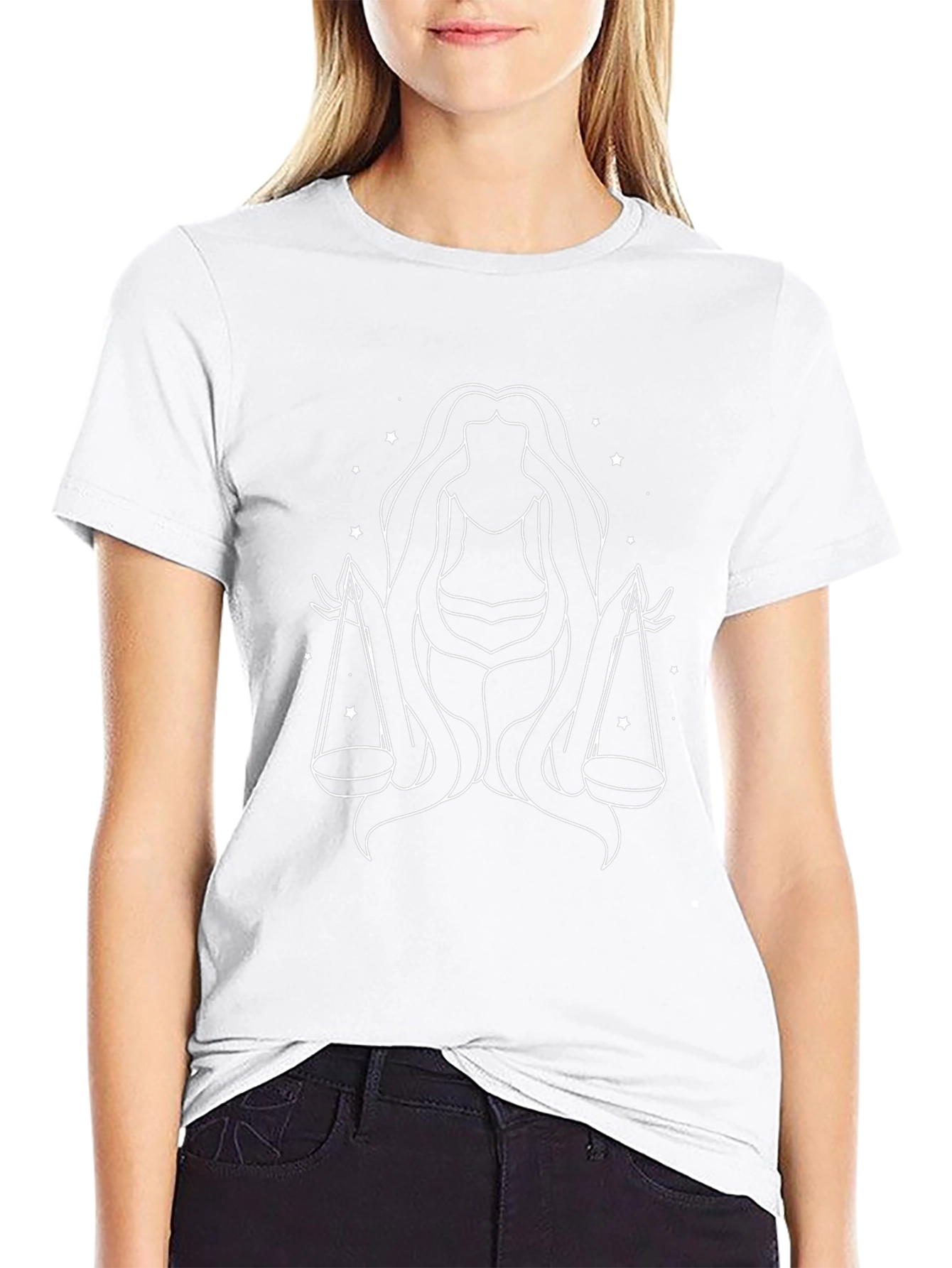 Libra Zodiac Sign Black Tee