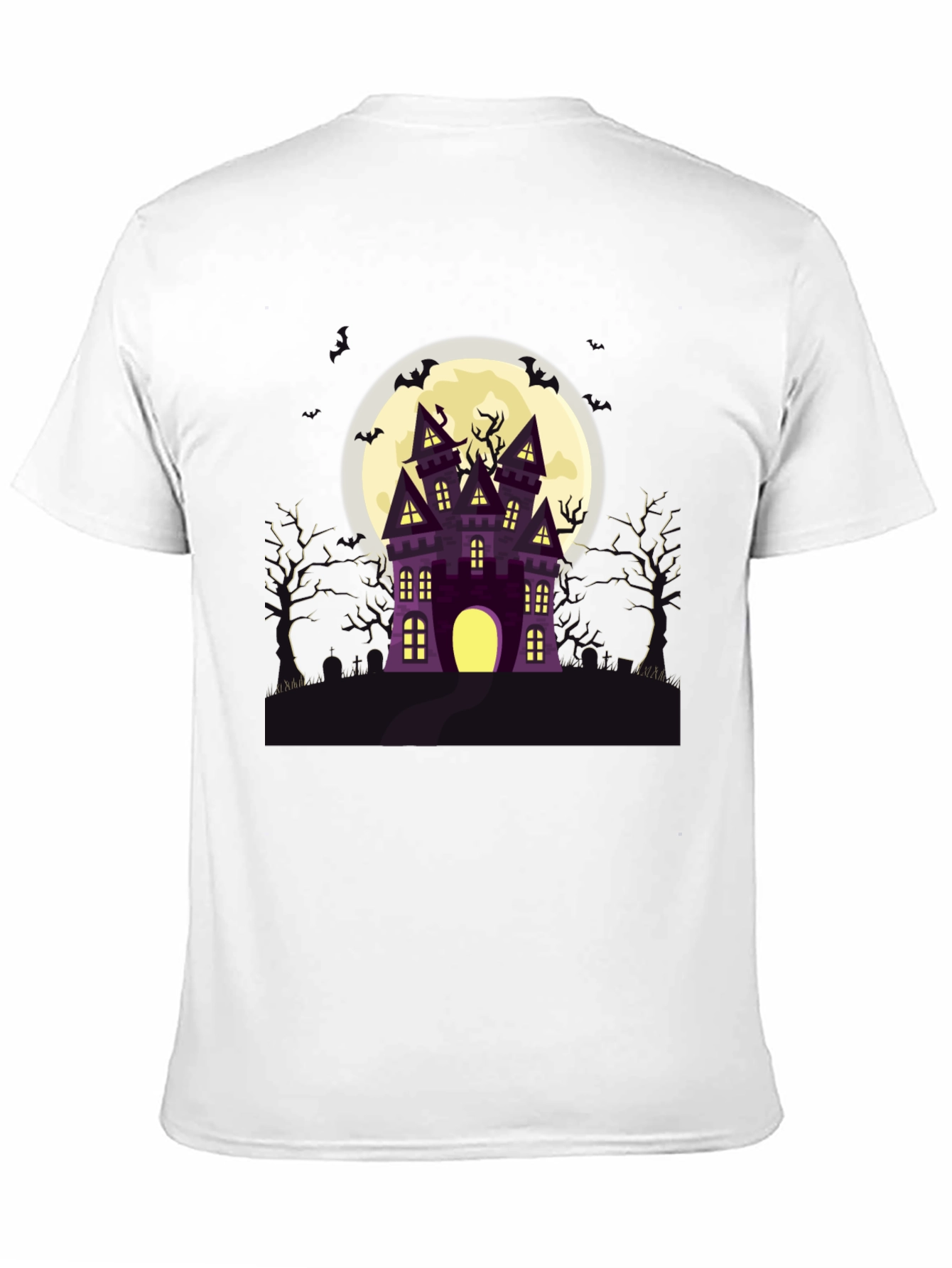 Halloween Spooky Castle Black Graphic Tee