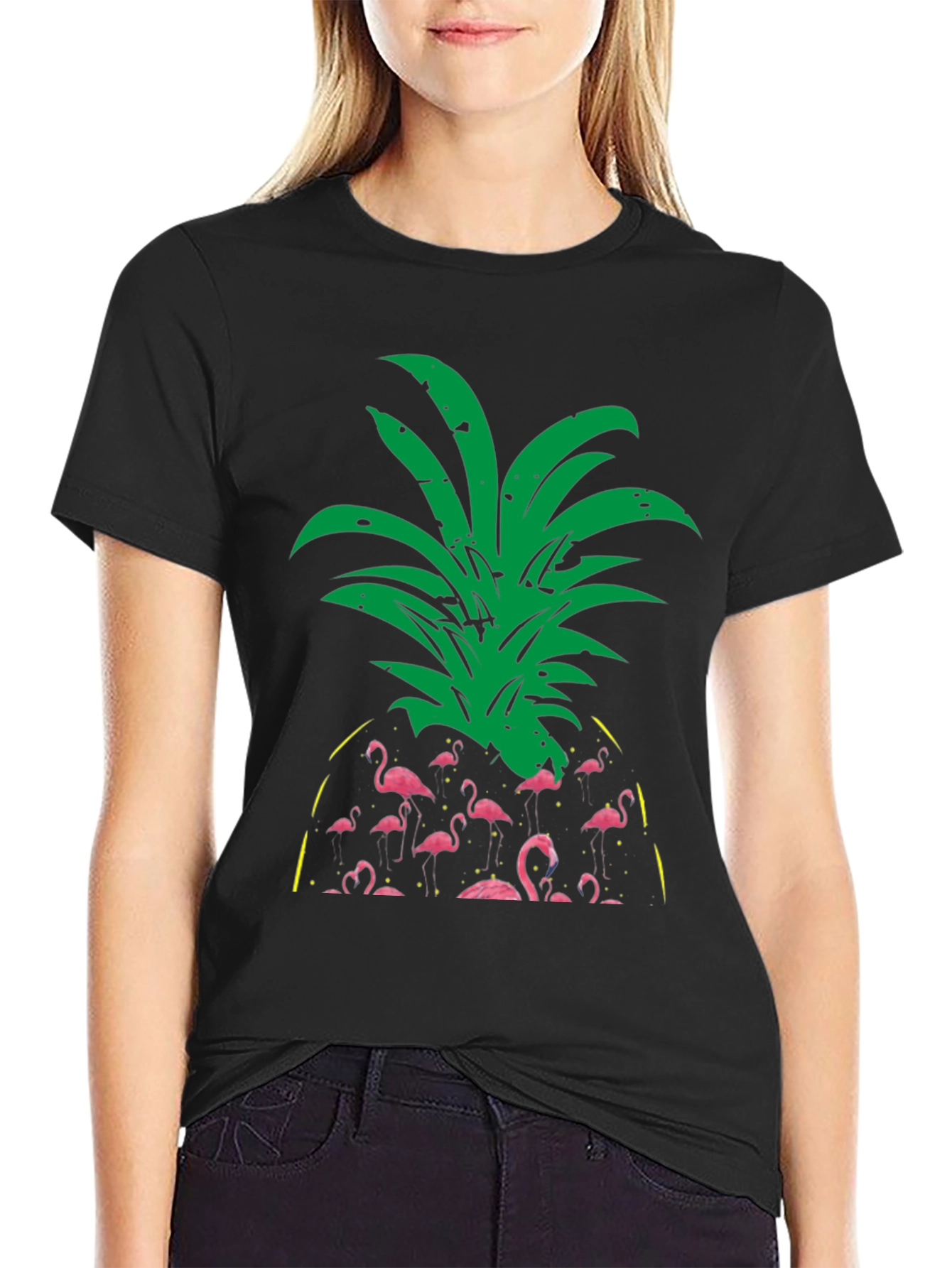 Flamingo Pineapple Graphic T-Shirt