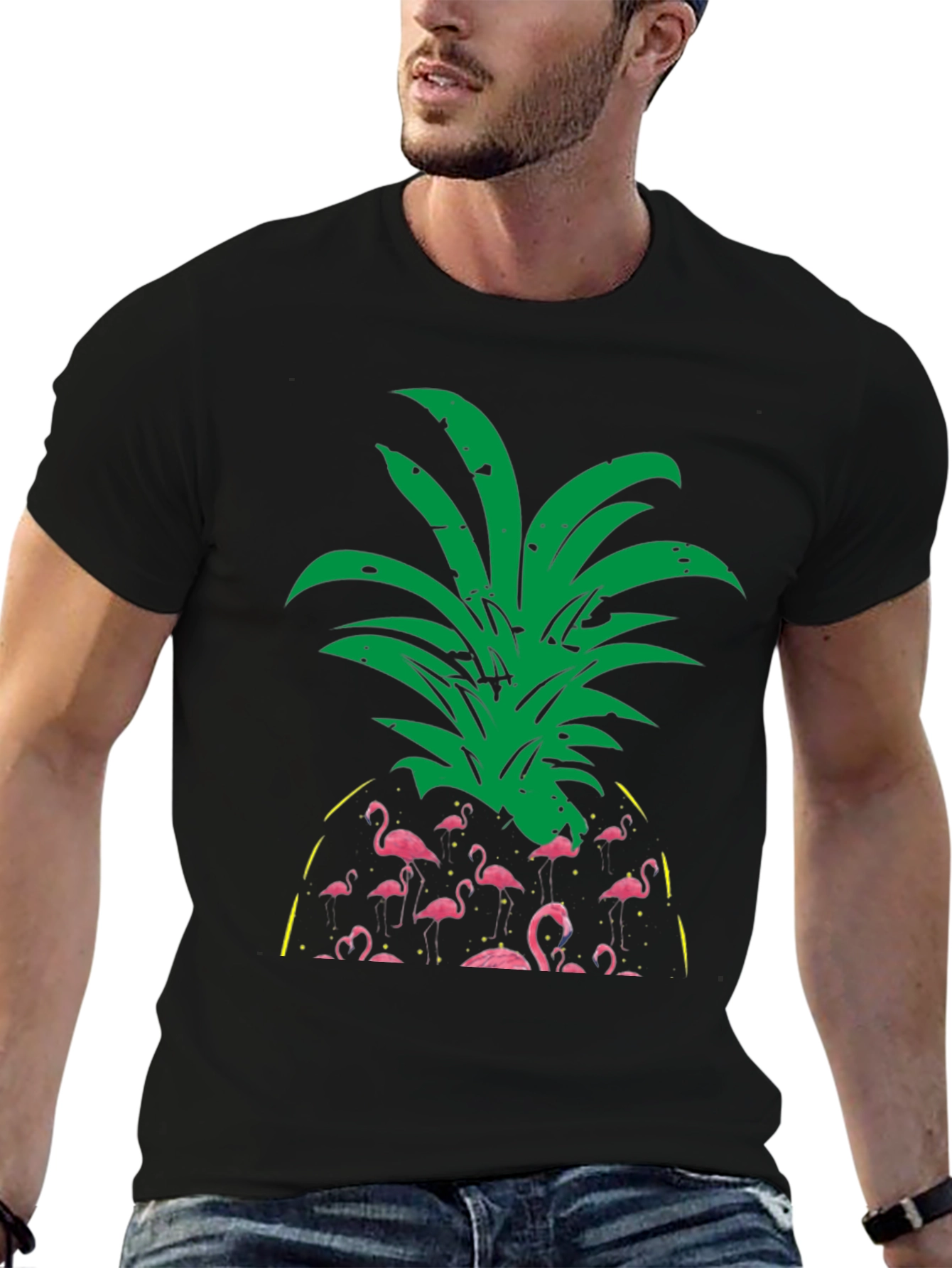 Flamingo Pineapple Graphic T-Shirt