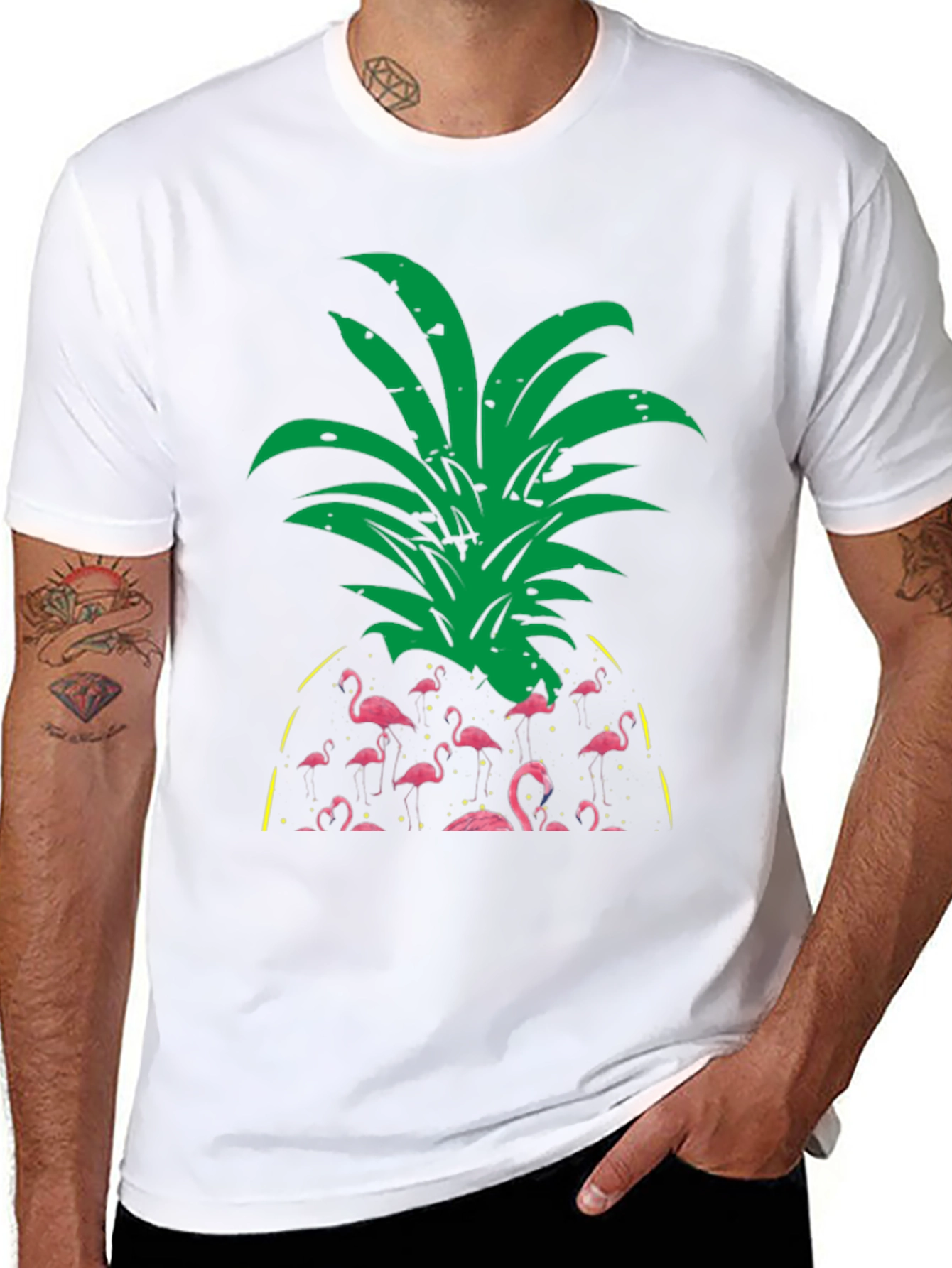 Flamingo Pineapple Graphic T-Shirt