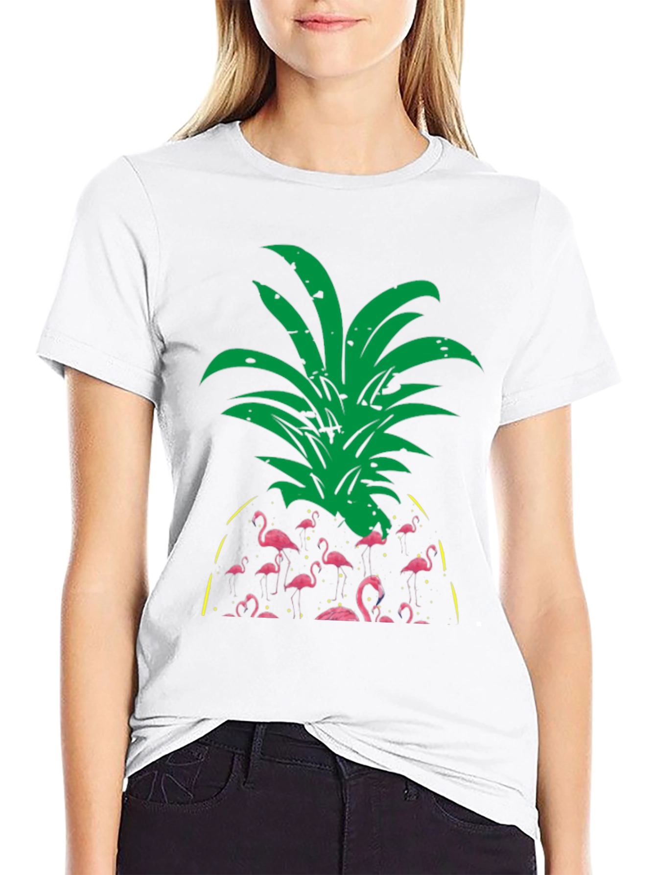 Flamingo Pineapple Graphic T-Shirt