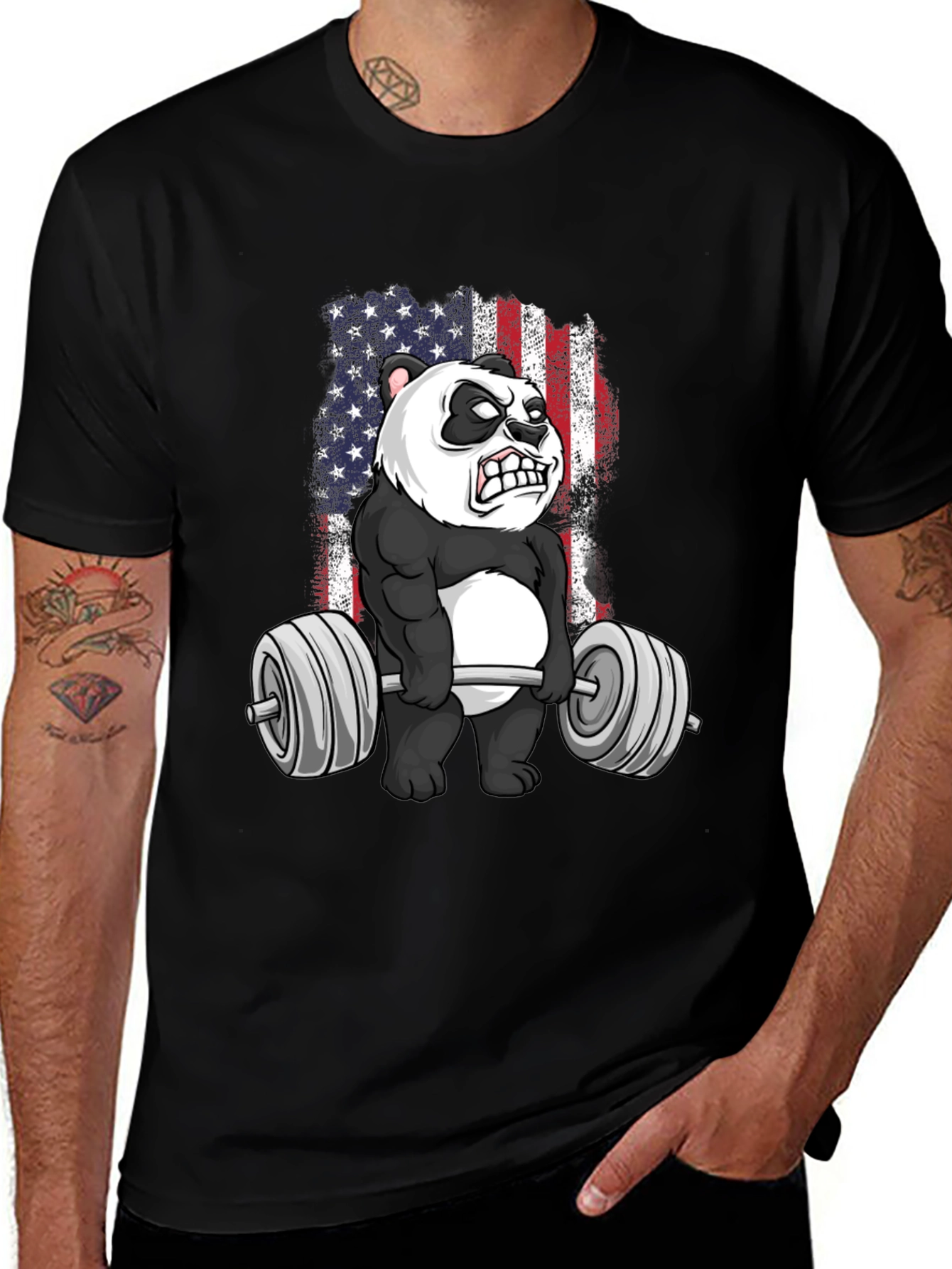 Patriotic Panda Lifting T-Shirt