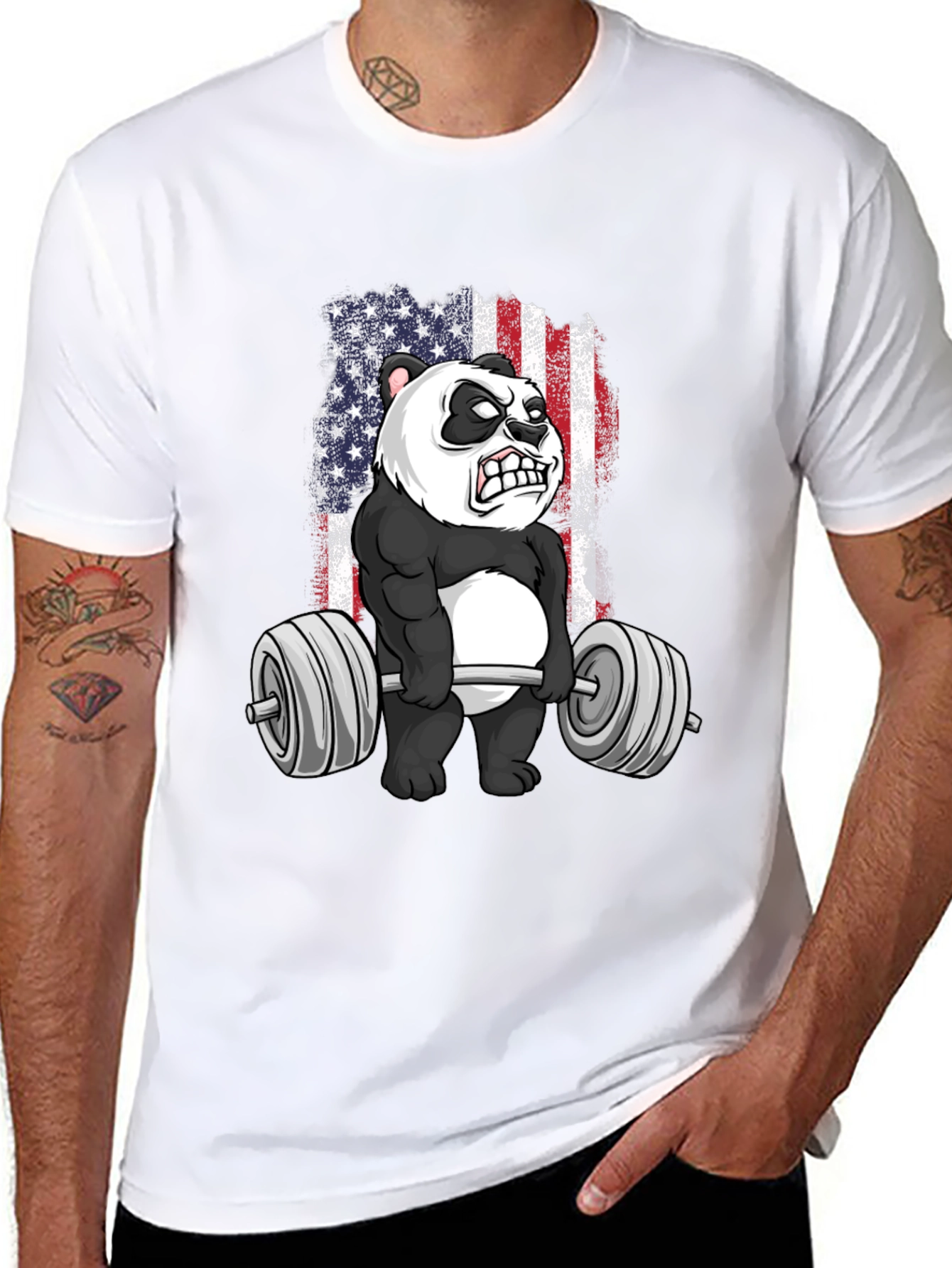 Patriotic Panda Lifting T-Shirt