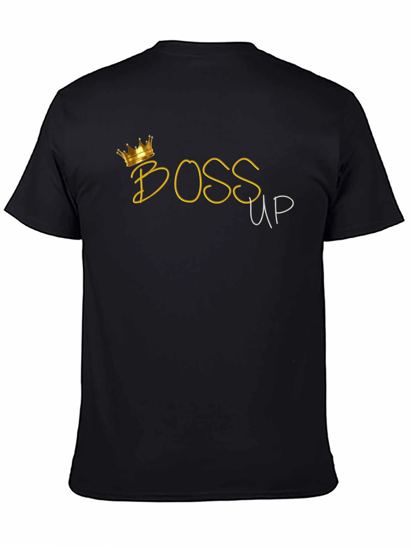 Boss Up Black T-Shirt with Gold Crown