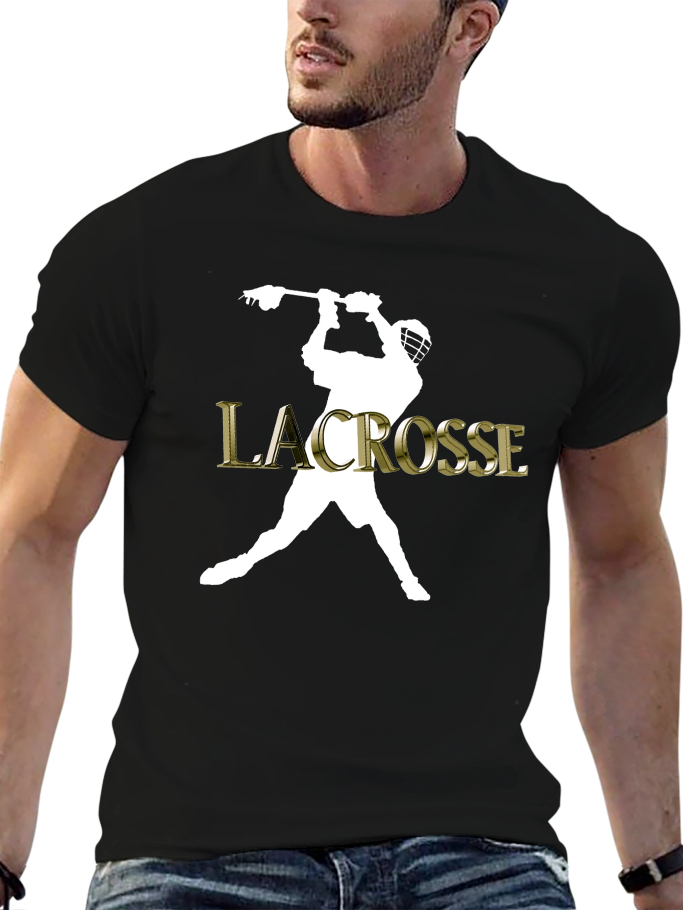 Lacrosse Player Graphic Tee - Sporty Style