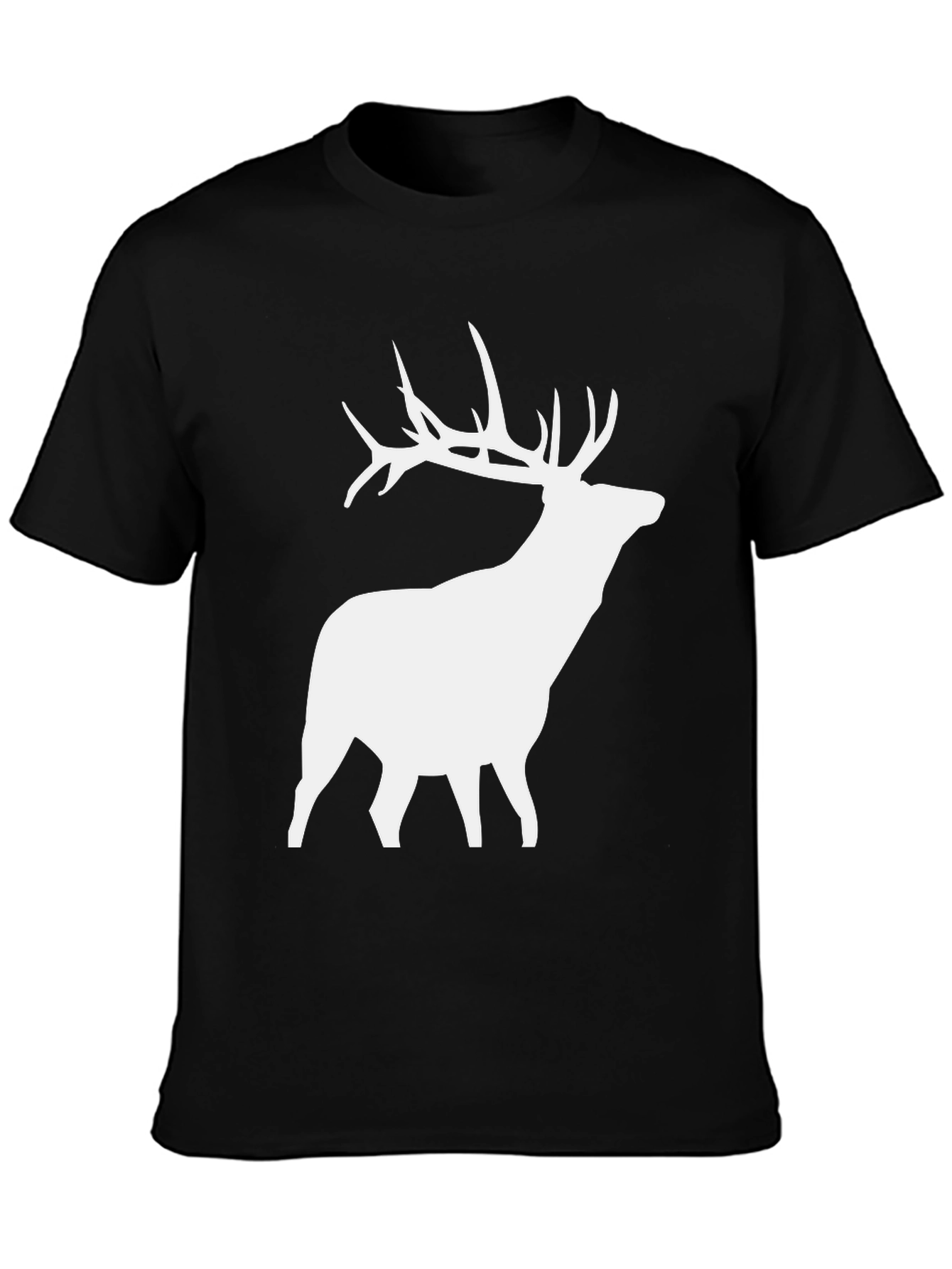 Deer Silhouette Graphic Tee - Black