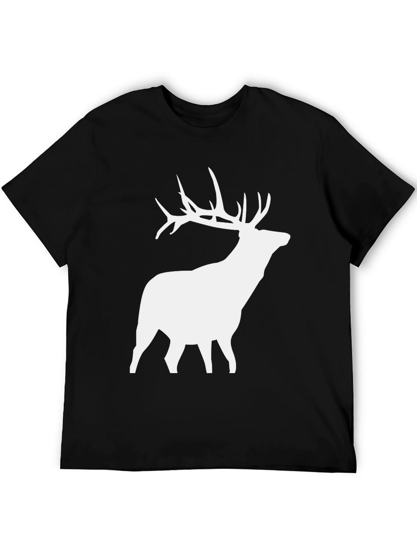 Deer Silhouette Graphic Tee - Black