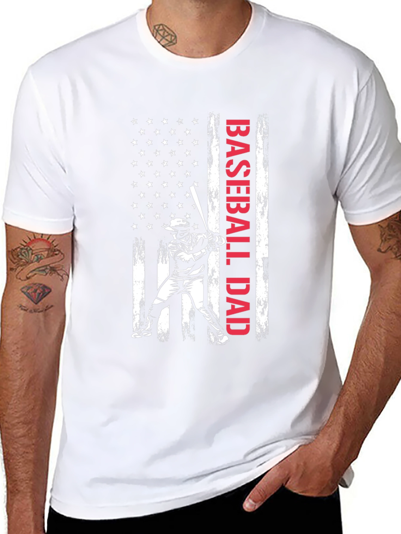 Baseball Dad Flag T-Shirt