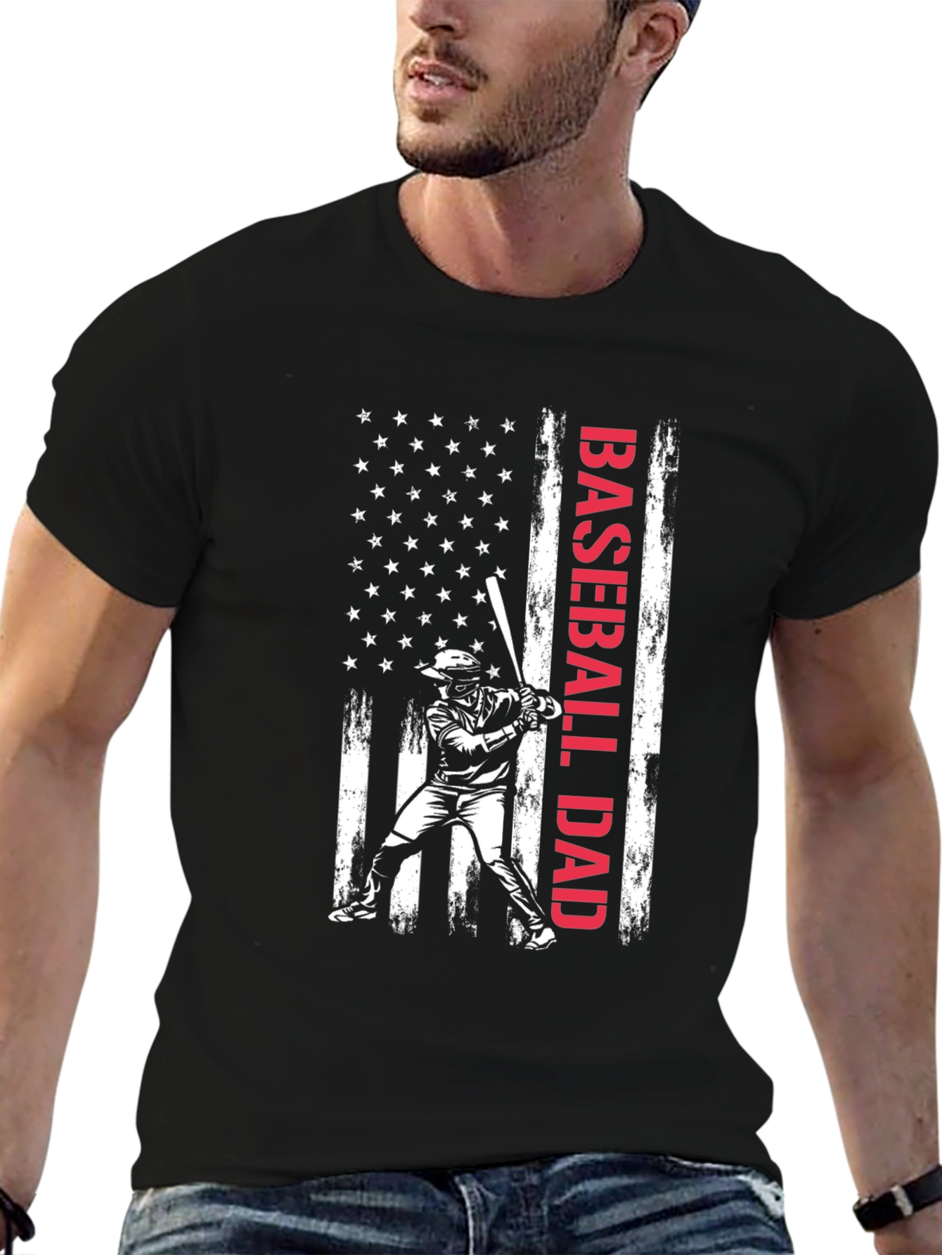Baseball Dad Flag T-Shirt