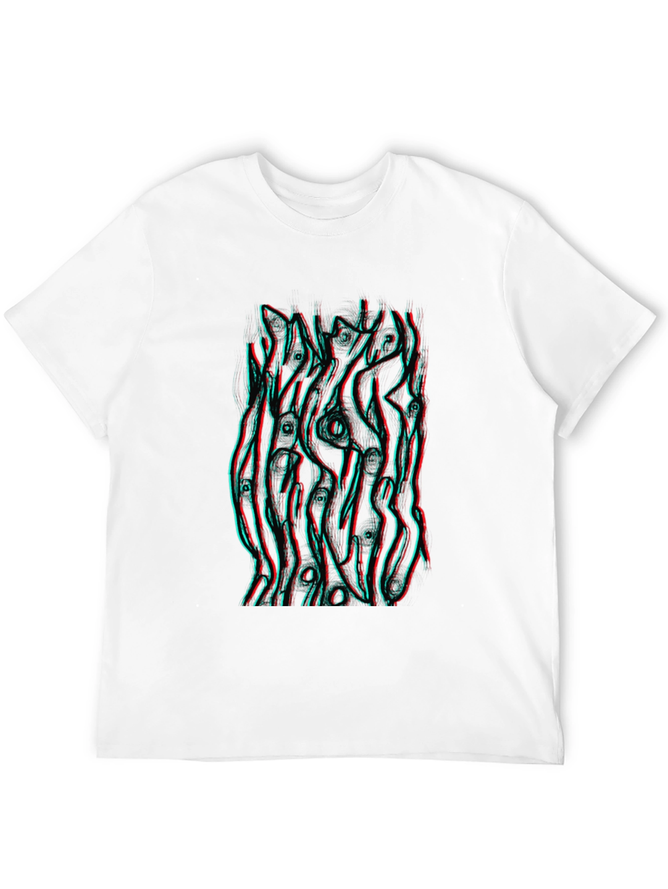 Abstract 3D Style Graphic Tee - Black