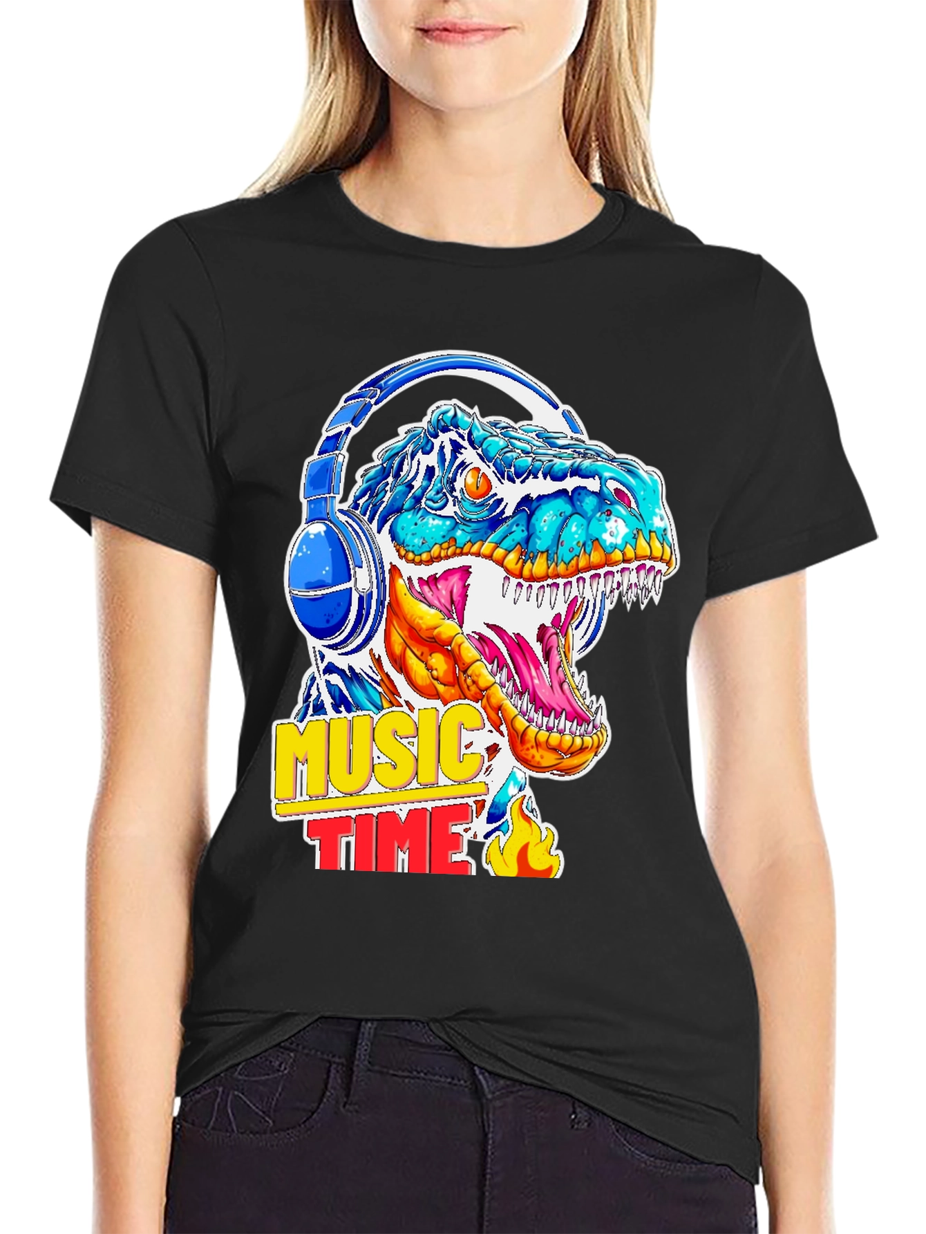 Dino Music Time Graphic T-Shirt