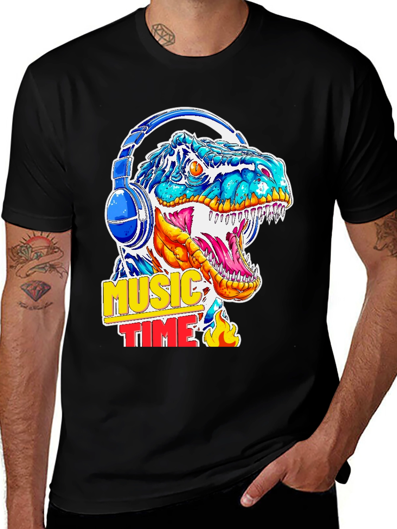 Dino Music Time Graphic T-Shirt