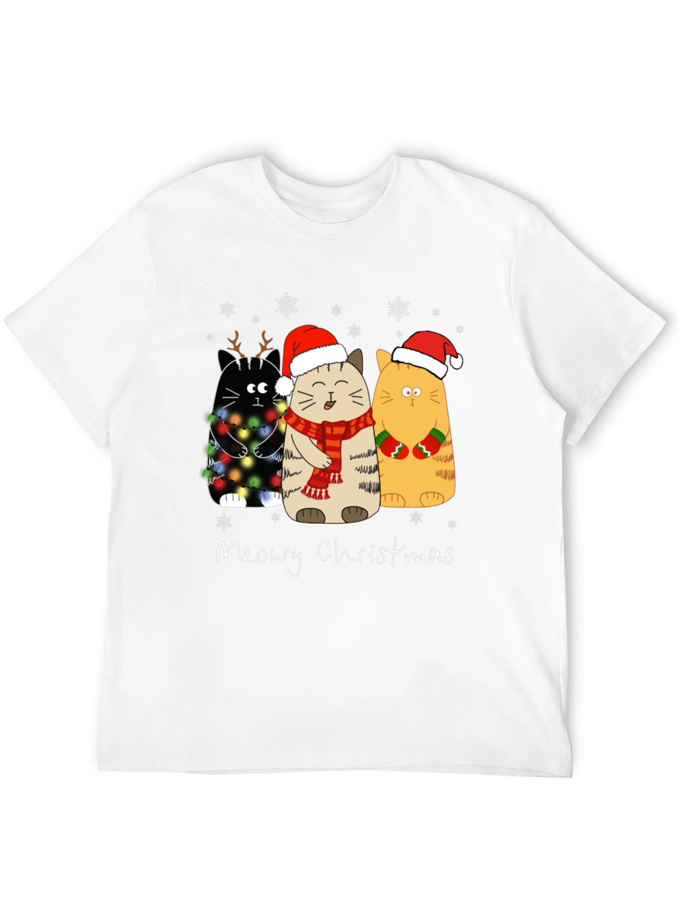 Meowy Christmas Cat T-Shirt Holiday Apparel