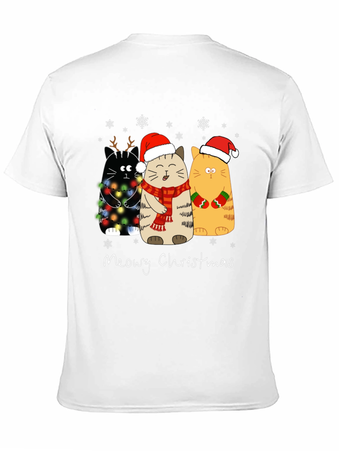Meowy Christmas Cat T-Shirt Holiday Apparel