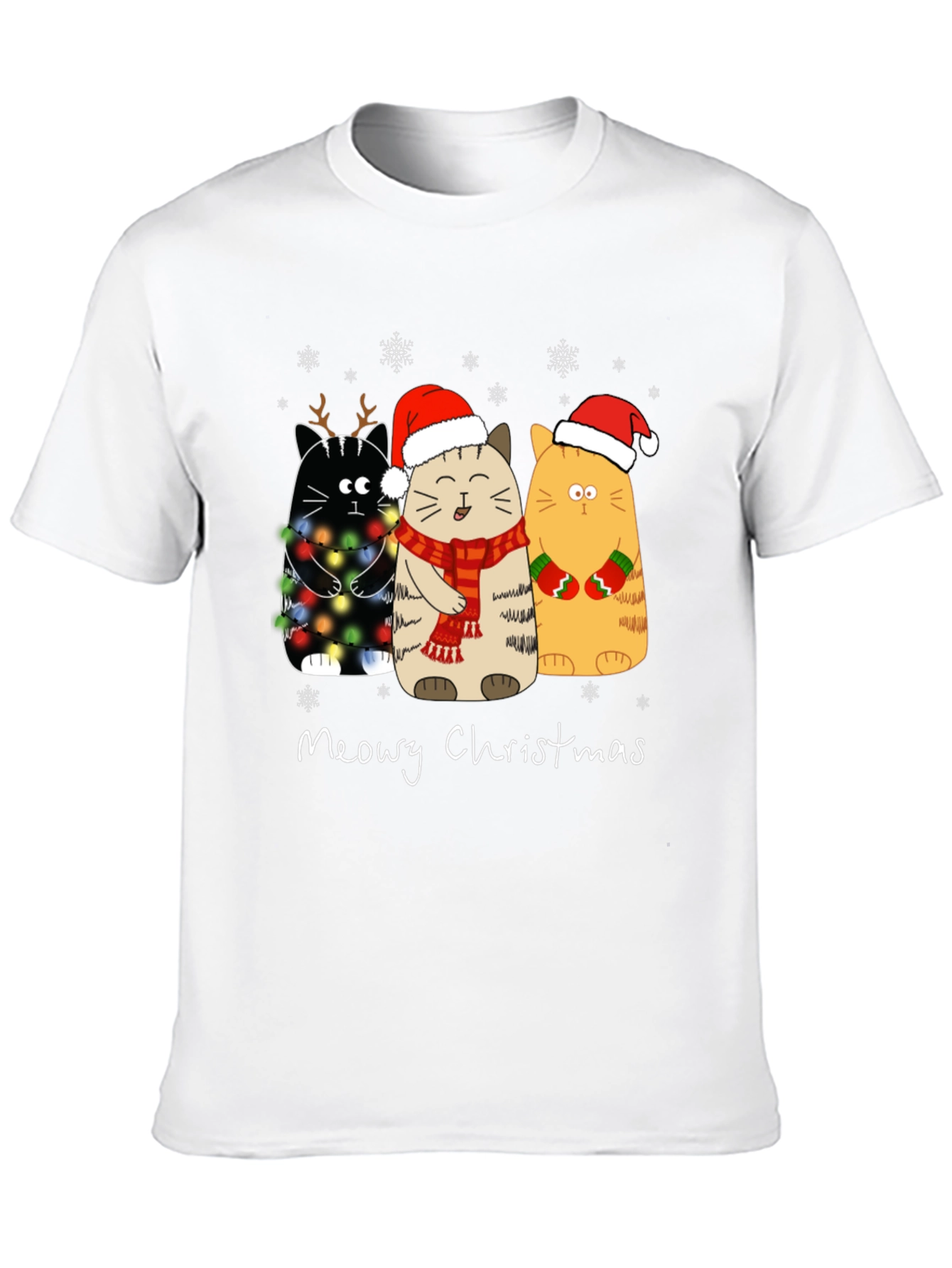 Meowy Christmas Cat T-Shirt Holiday Apparel