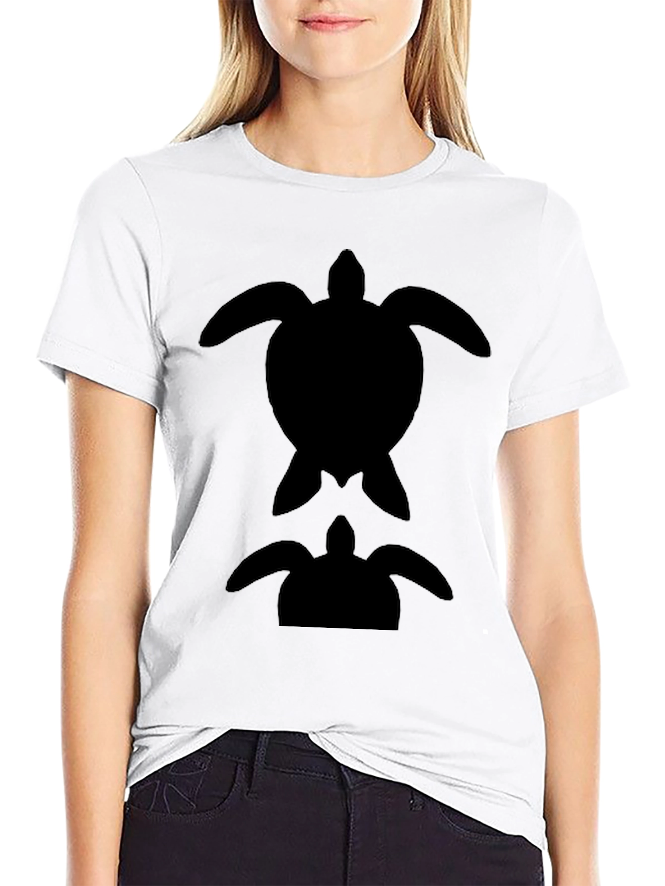 Black Turtle Silhouette Graphic Tee