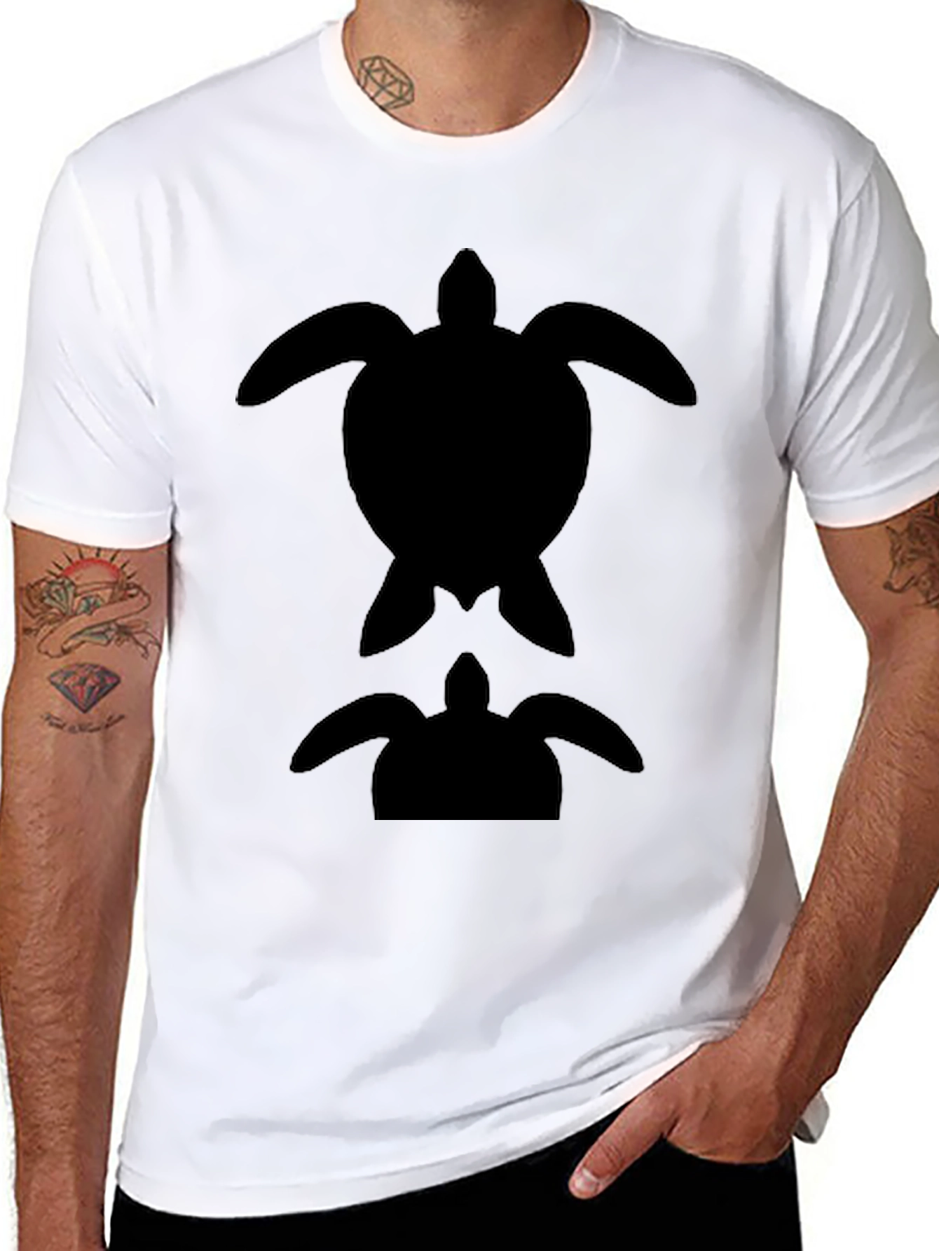 Black Turtle Silhouette Graphic Tee