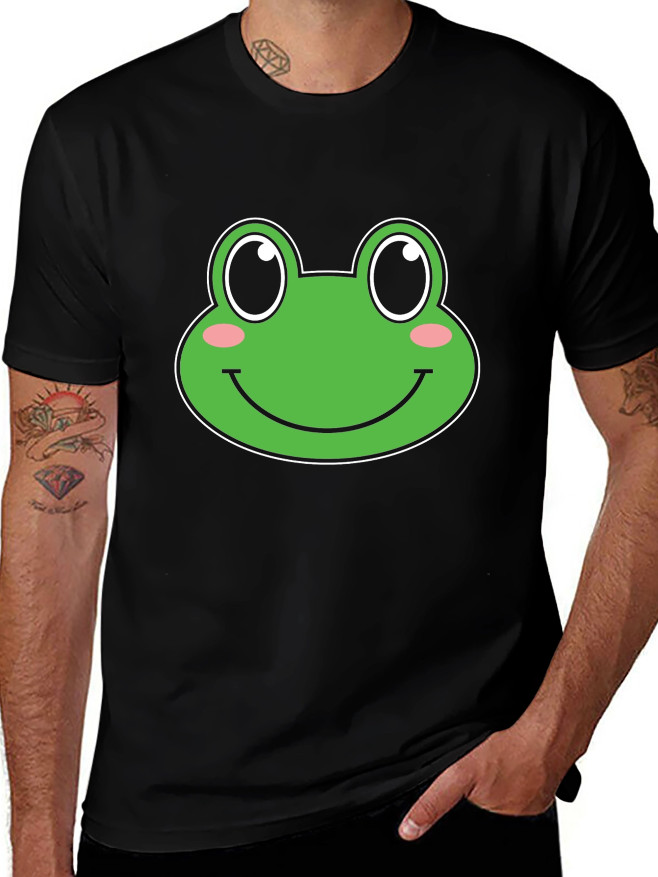 Frog Face Graphic T-Shirt - Unisex Black Tee