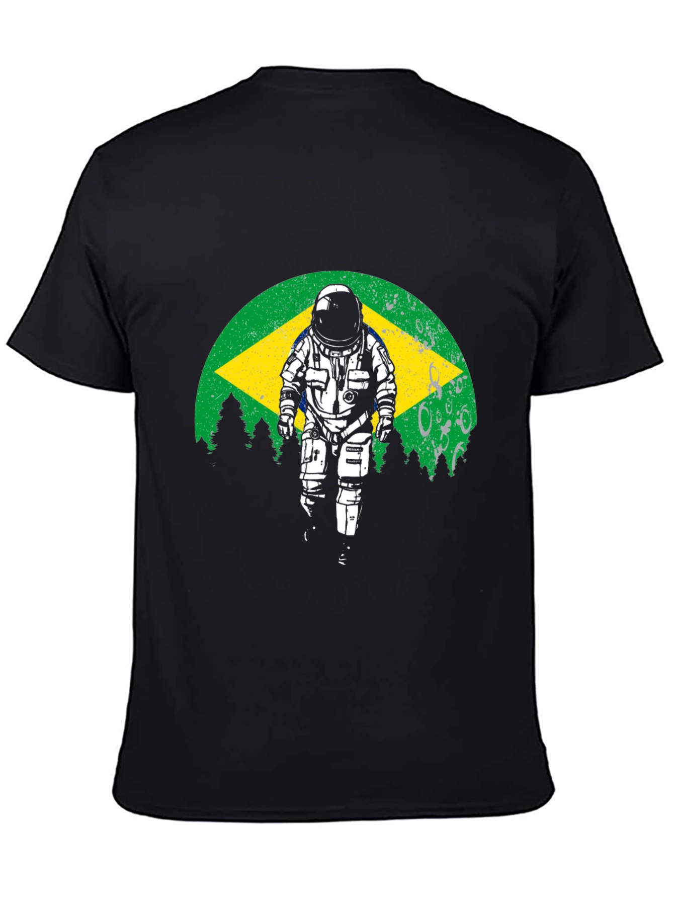 Astronaut Brazil Flag Graphic T-Shirt