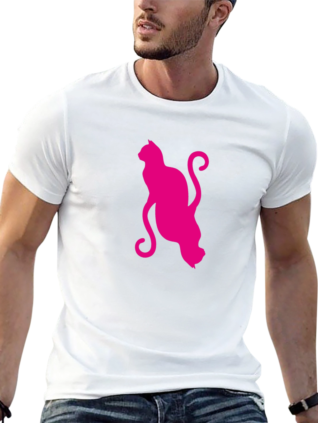 Stylish Cat Graphic T-Shirt