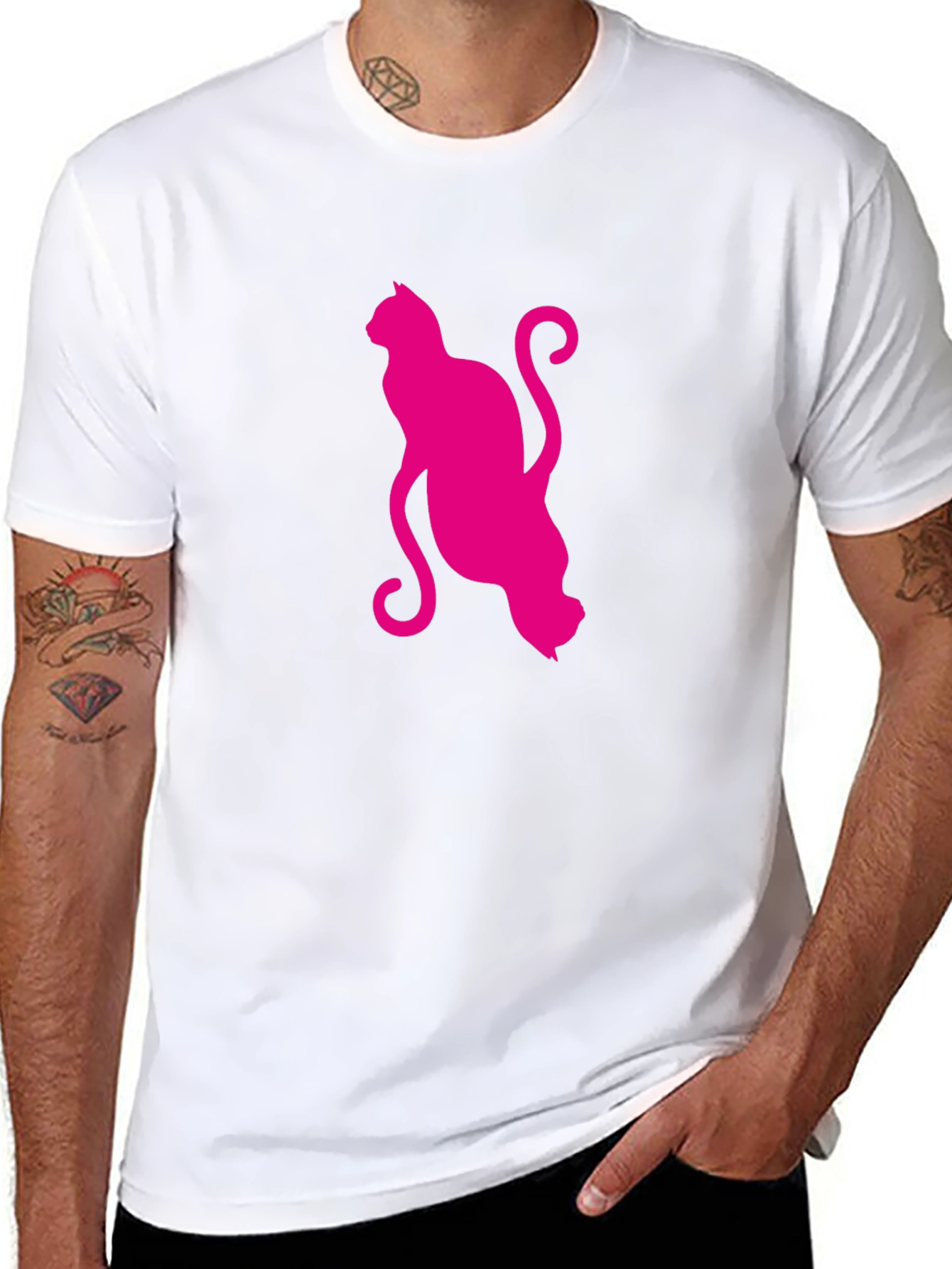 Stylish Cat Graphic T-Shirt
