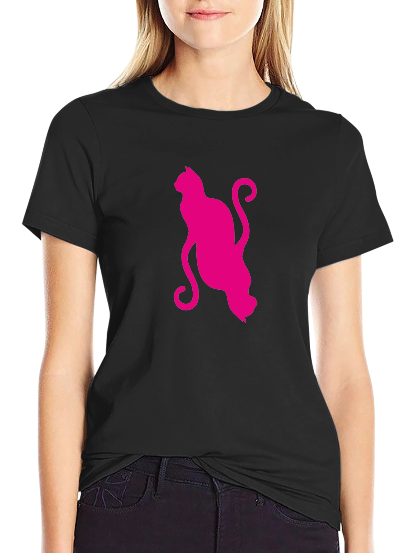 Stylish Cat Graphic T-Shirt