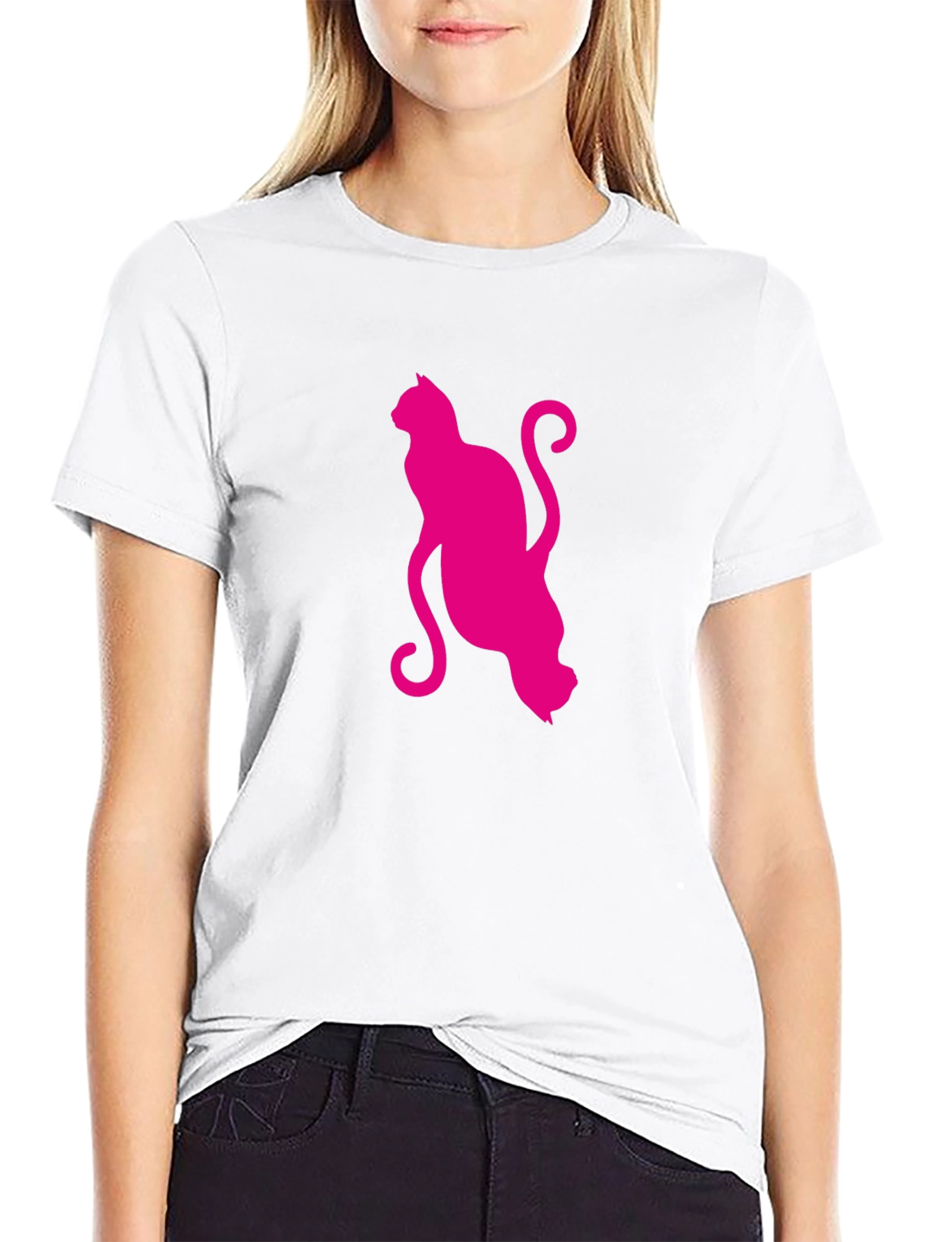 Stylish Cat Graphic T-Shirt