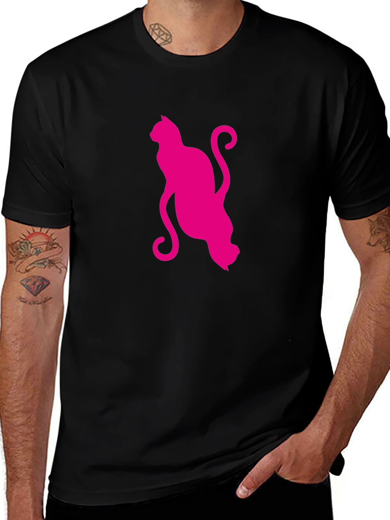 Stylish Cat Graphic T-Shirt