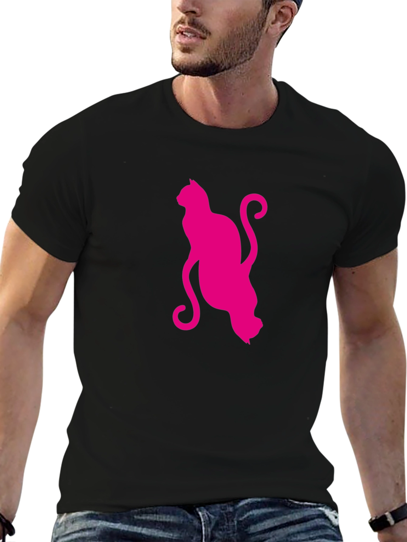 Stylish Cat Graphic T-Shirt