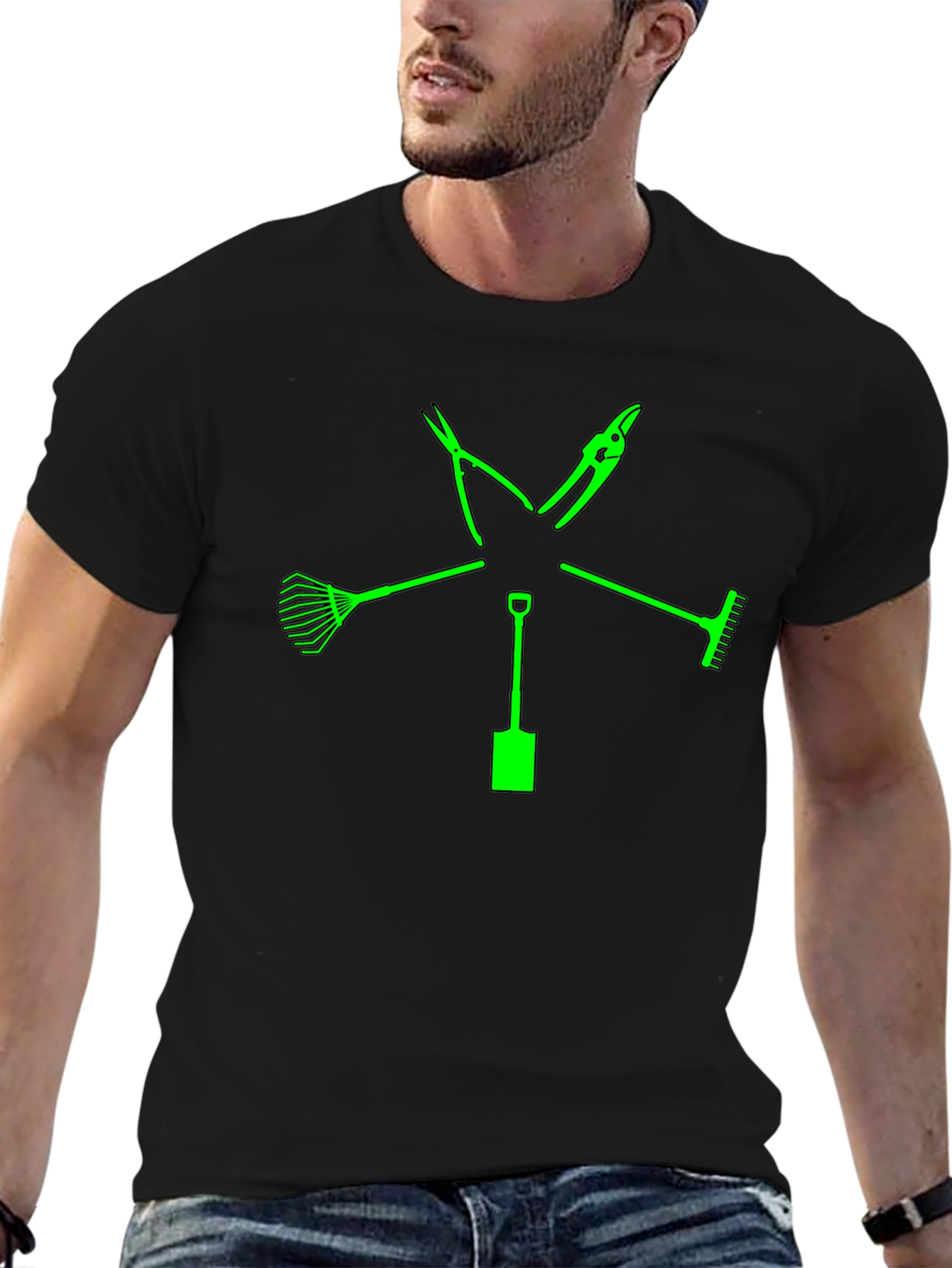 Gardeners Tools Graphic T-Shirt - Black