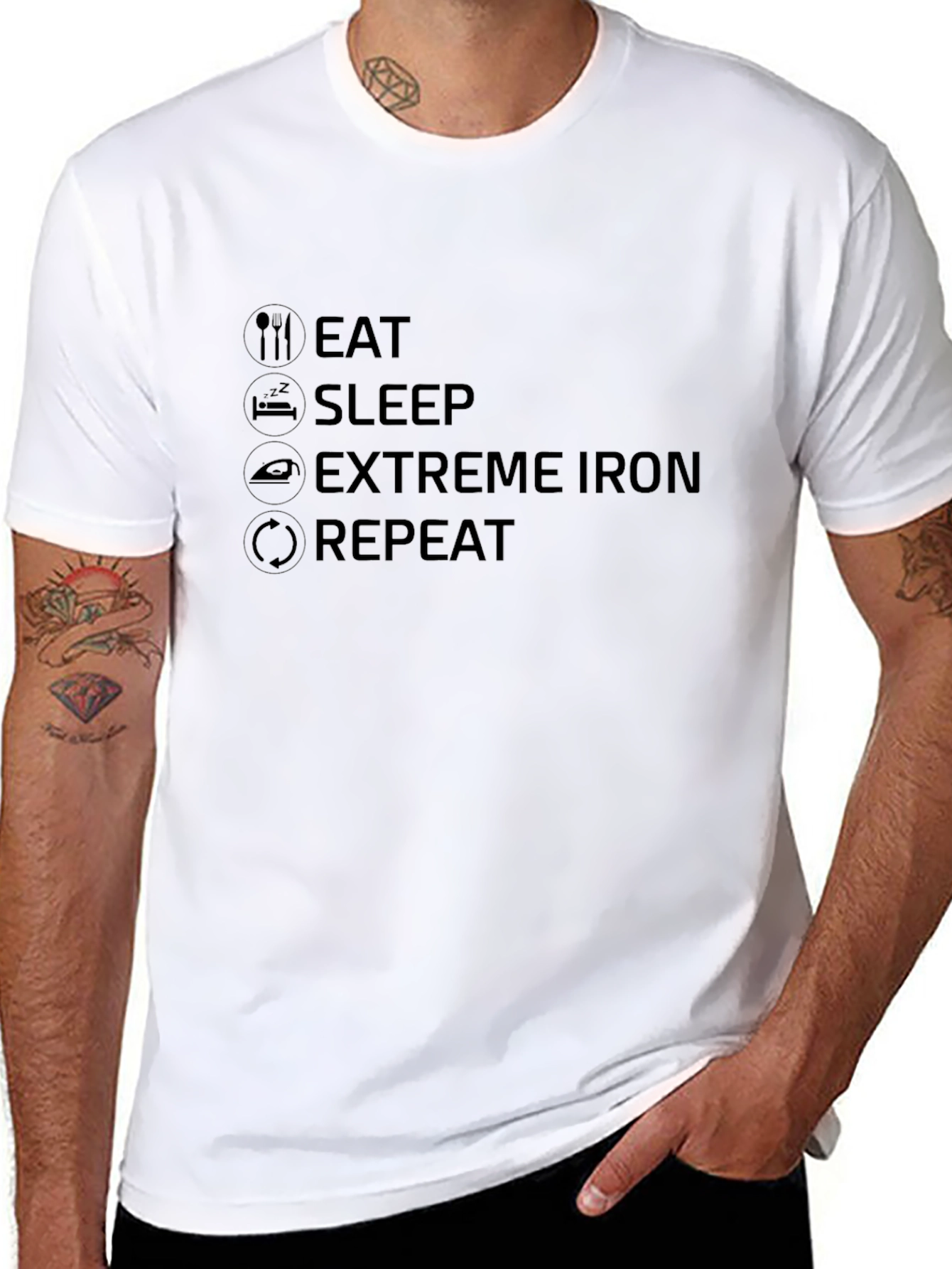 Eat Sleep Extreme Iron Repeat Graphic Tee