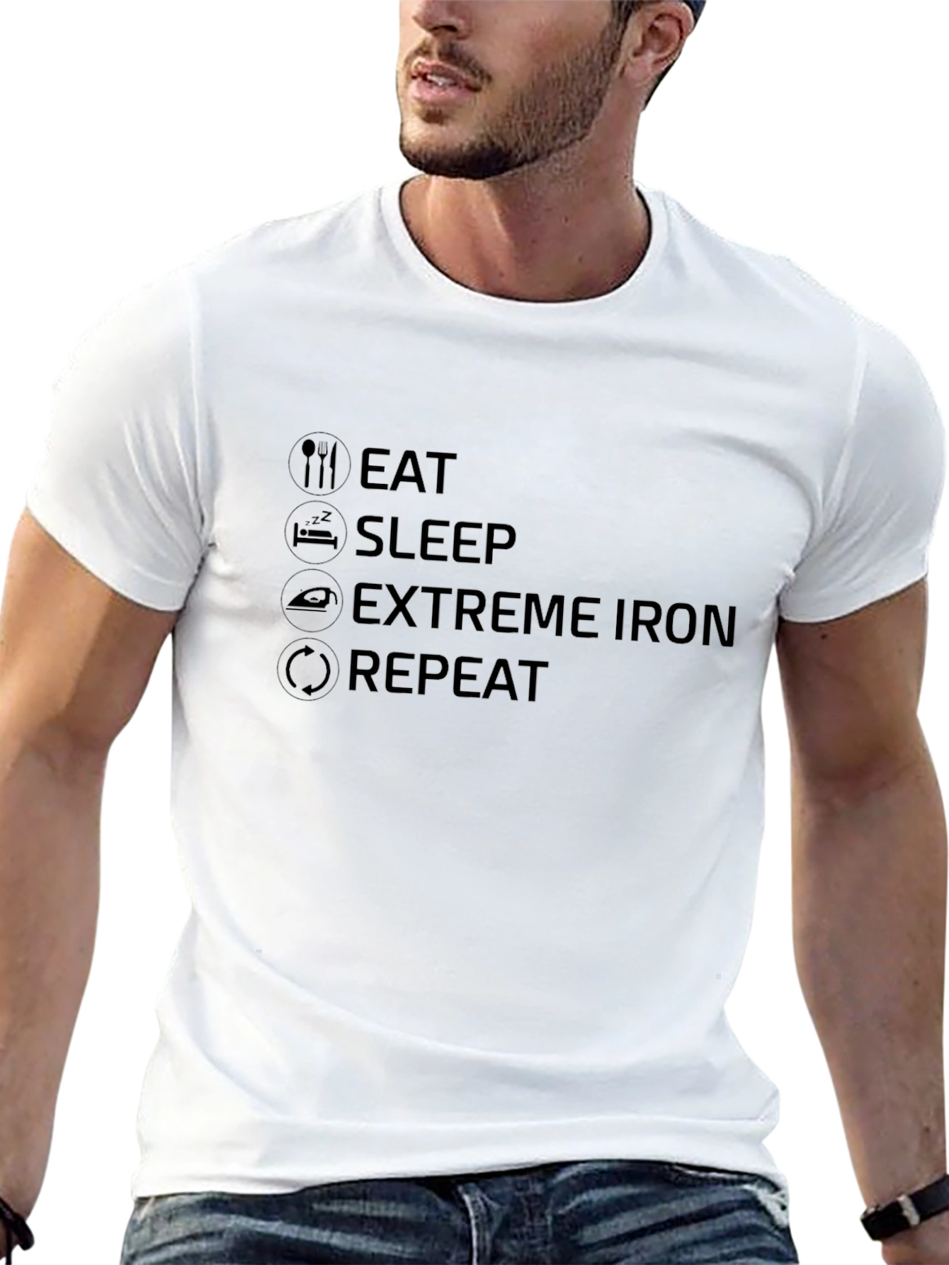 Eat Sleep Extreme Iron Repeat Graphic Tee