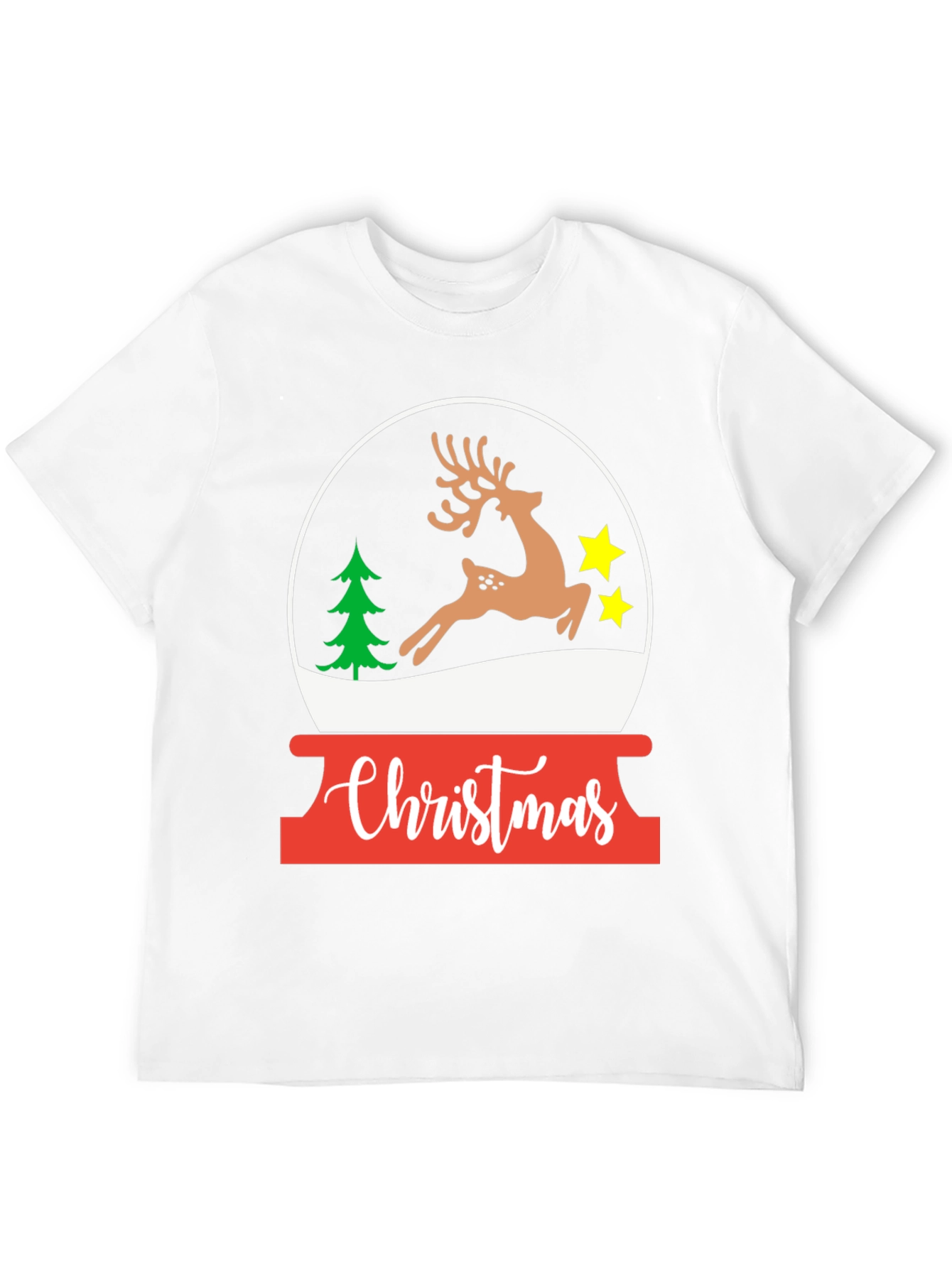 Christmas Deer Snow Globe T-Shirt - Holiday Graphic Tee